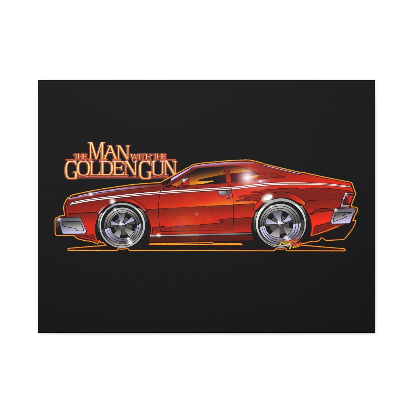 MAN WITH THE GOLDEN GUN AMC Hornet James Bond Fireball Art Canvas Print