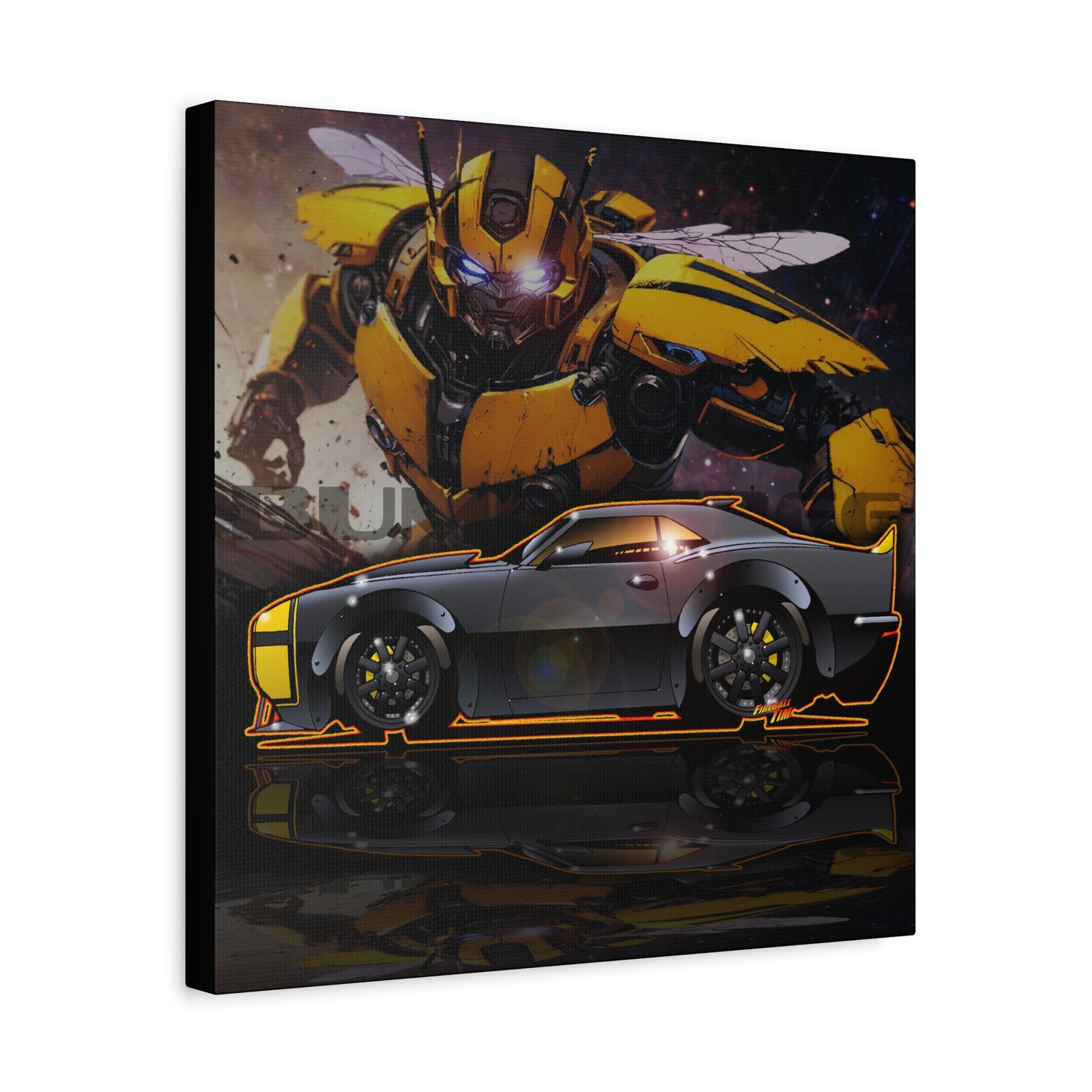 TRANSFORMERS BUMBLEBEE 1967 Camaro Fireball Art Canvas Print