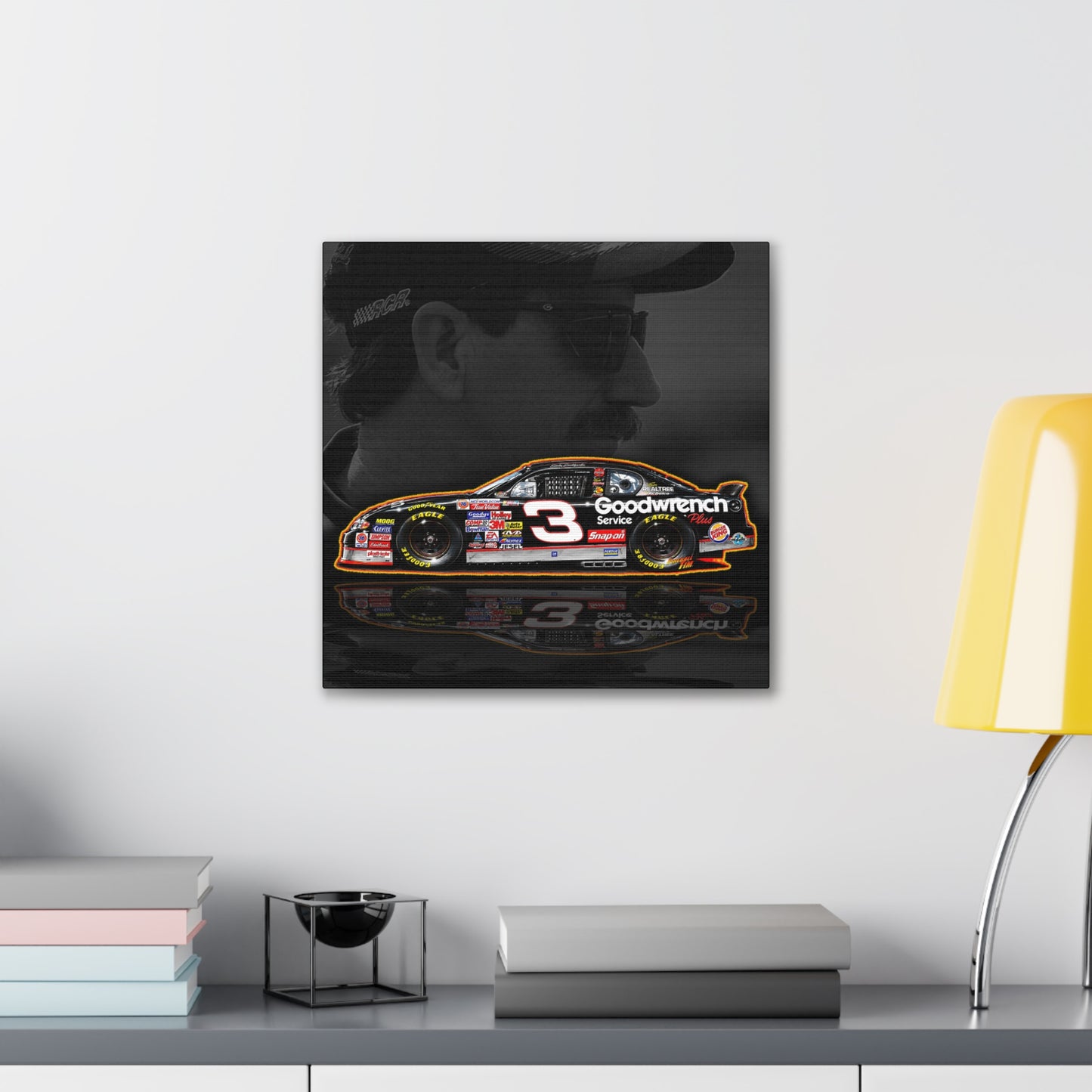 DALE EARNHARDT NASCAR Chevrolet 3 Collectible Fireball Art Canvas Stretched Print