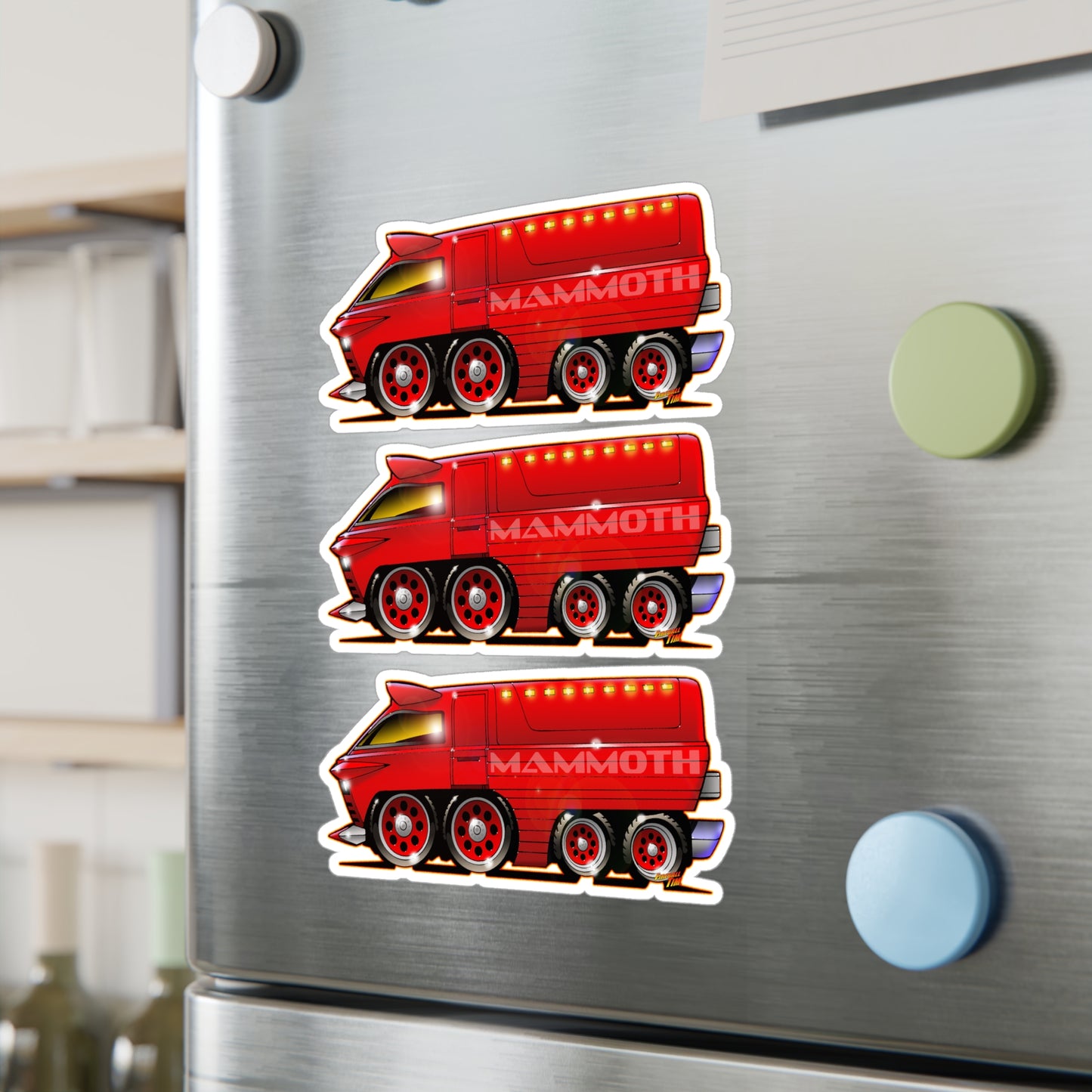 SPEED RACER MAMMOTH CAR Fireball Art Decal Stickers - 4 Sizes