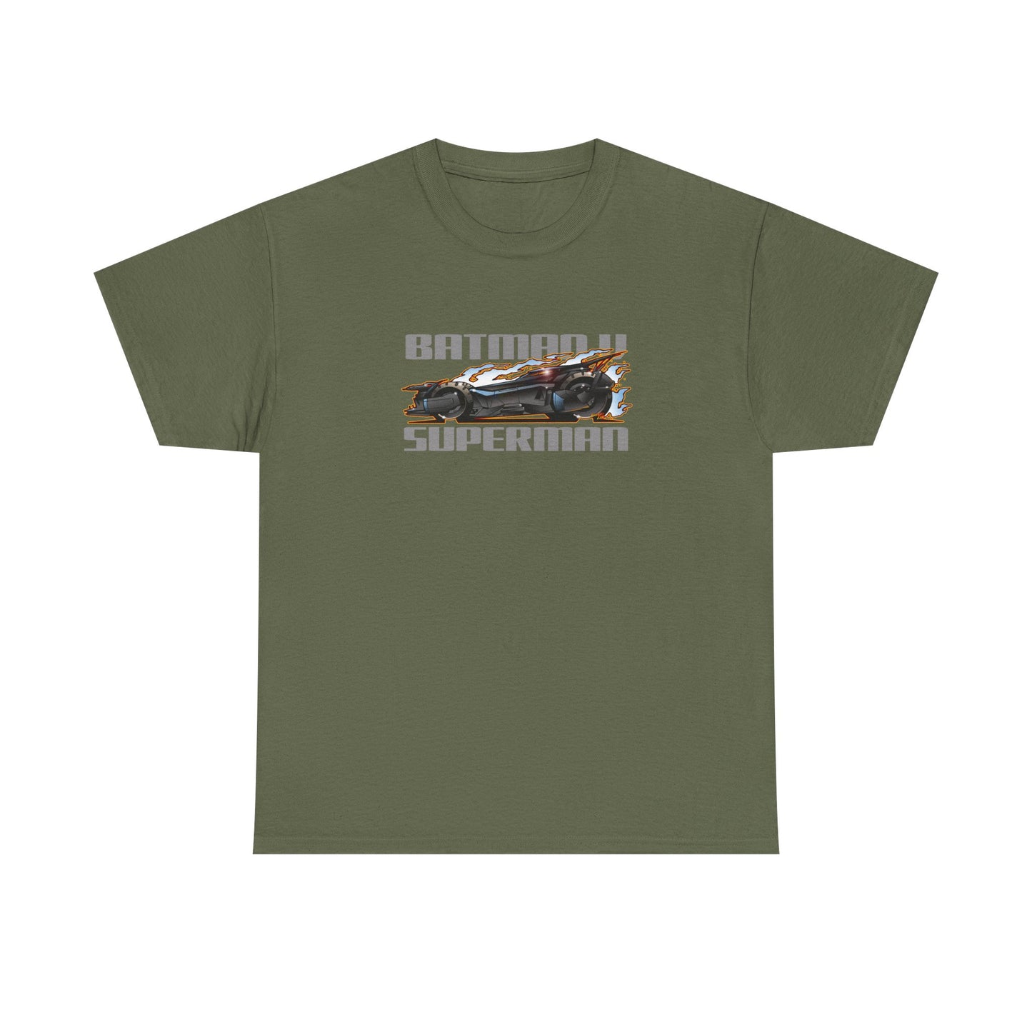 BATMAN VS SUPERMAN BATMOBILE Unisex Heavy Cotton Tee - 4 Colors
