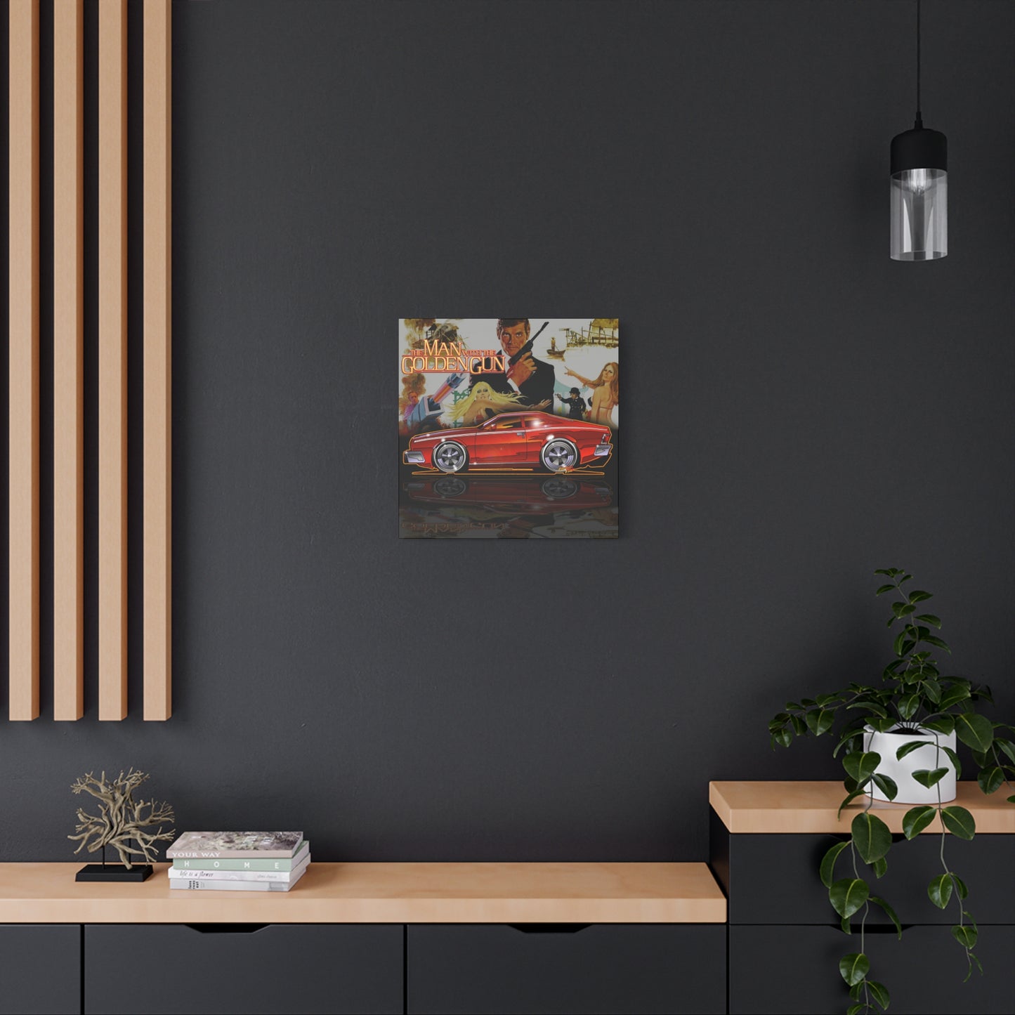 MAN WITH THE GOLDEN GUN AMC Hornet James Bond Fireball Art Canvas Print