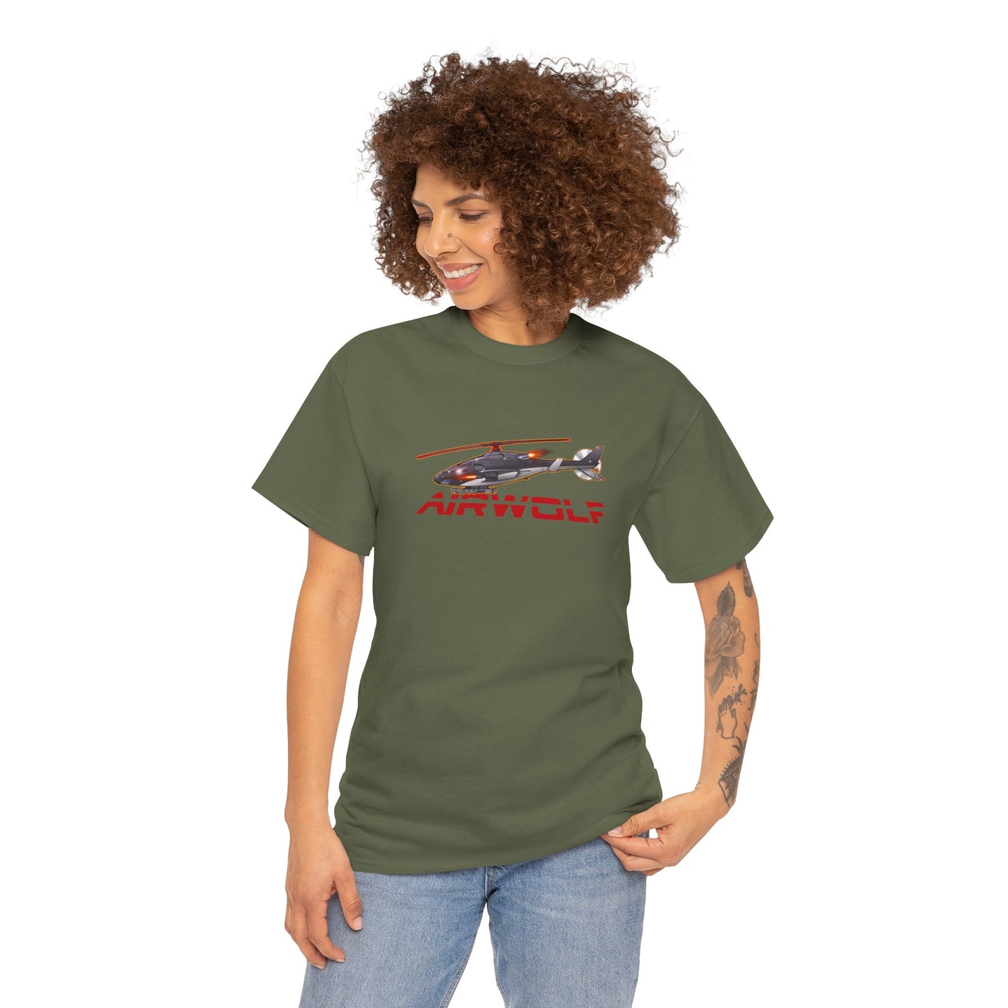 AIRWOLF Helicopter Concept Art Cotton Tee Shirt Mutiple Colors