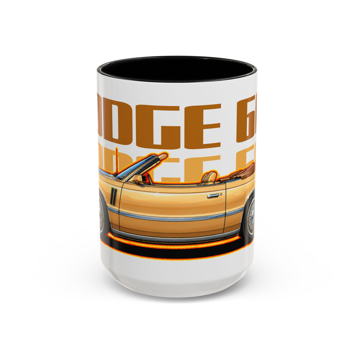 DODGE 600 CONVERTIBLE 1985 Collectible Fireball Art Coffee Mug - 2 Sizes