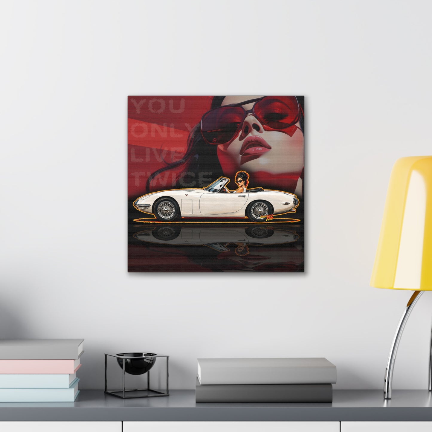 JAMES BOND 007 You Only Live Twice Toyota 2000GT Collectible Fireball Art Canvas Stretched Print