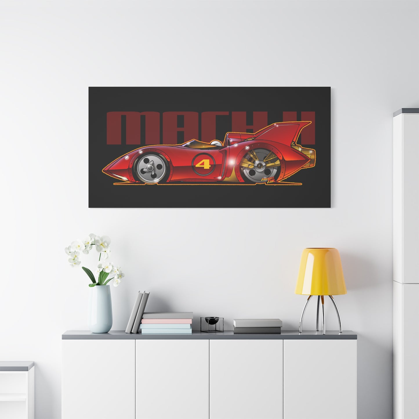 SPEED RACER MACH 4 Fireball Art Canvas Wall Print
