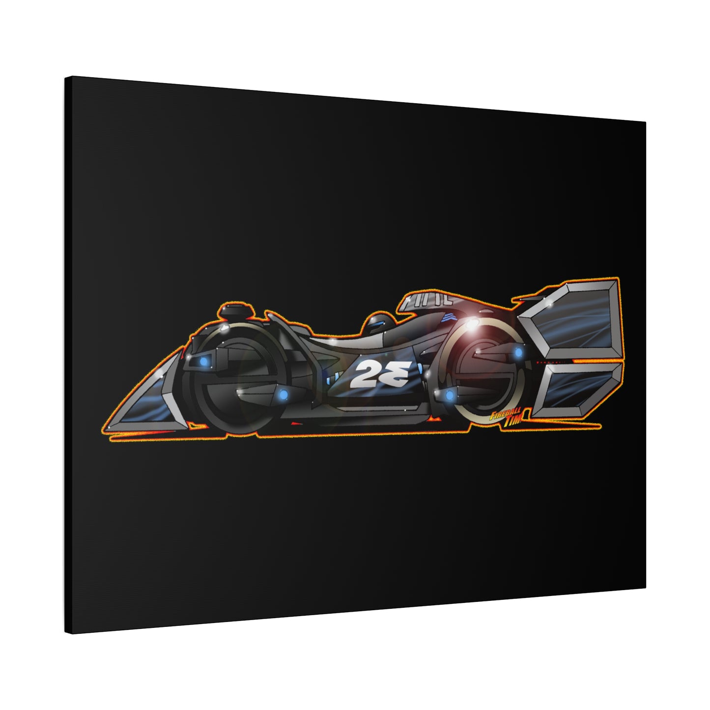 SPEED RACER GRAY GHOST Race Car Fireball Art Canvas Print