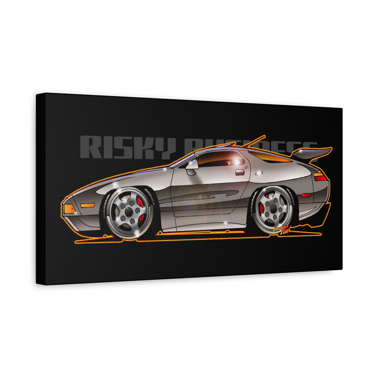 RISKY BUSINESS Porsche 928 Fireball Art Canvas Print - Sizes