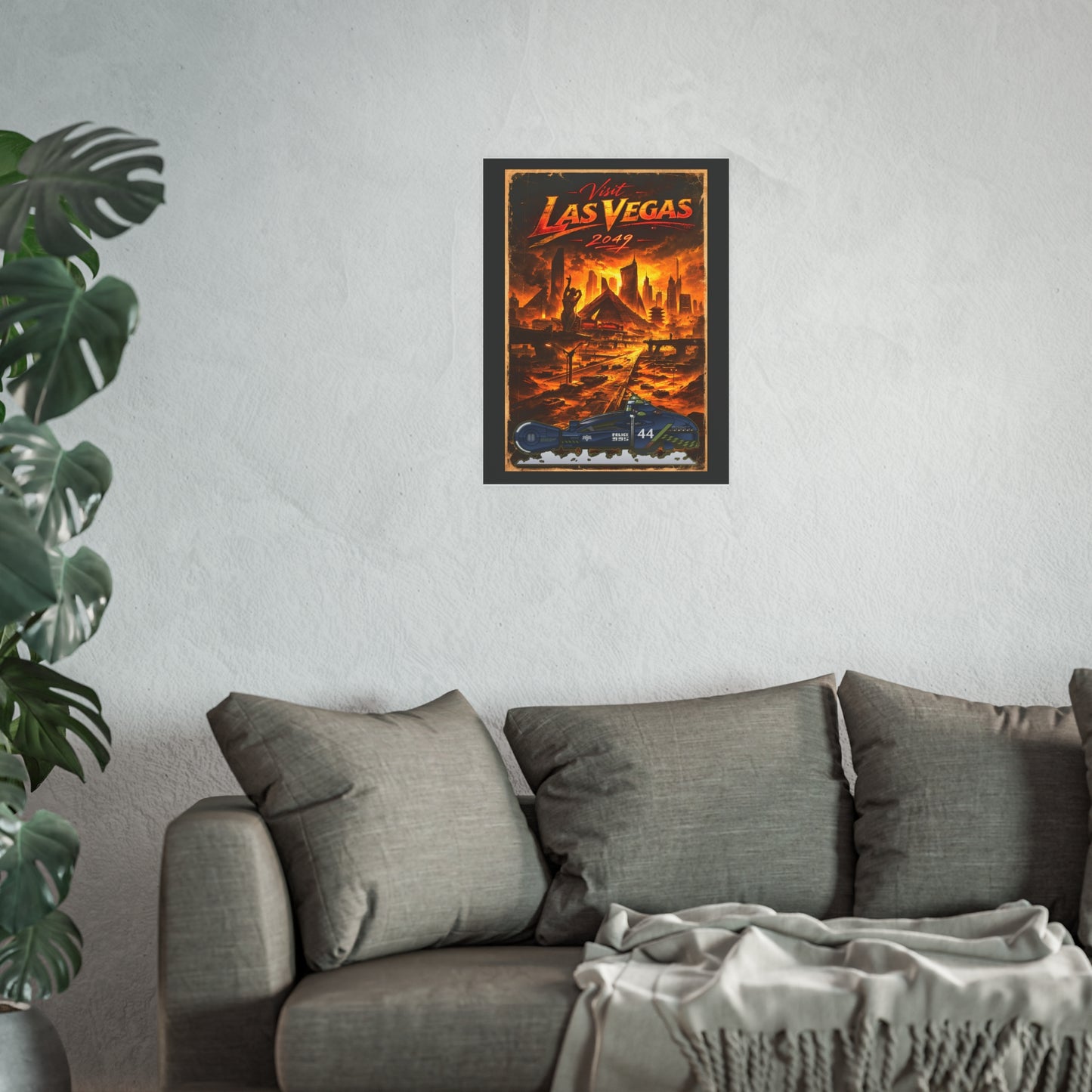 VISIT LAS VEGAS 2049 Blade Runner Spinner Vintage Fireball Art Travel Poster Satin/Matte
