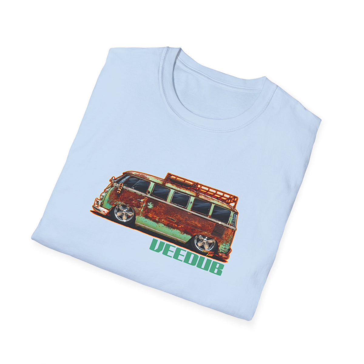KUSTOM VW VOLKSWAGEN BUS Collectible Fireball Art TeeShirt