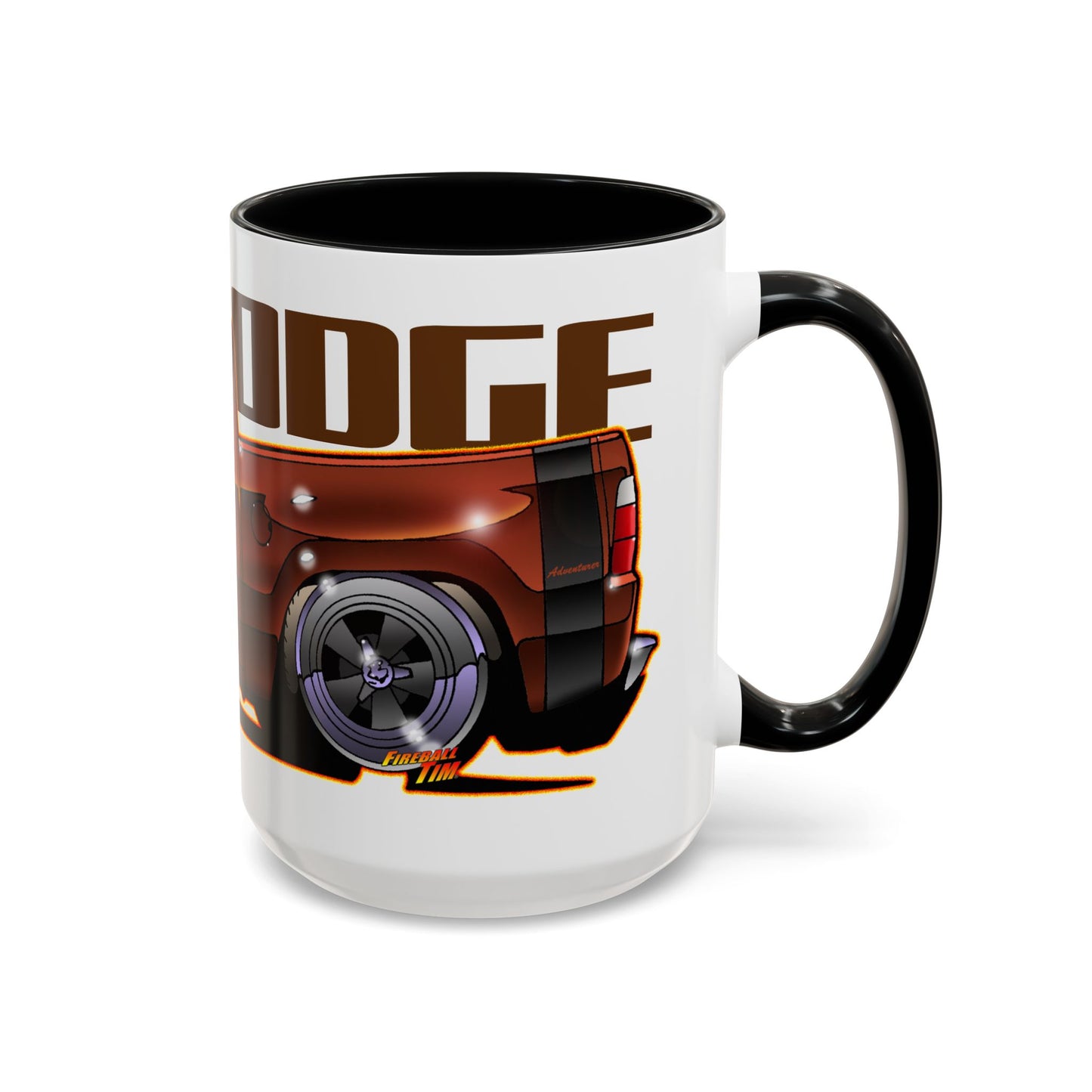 DODGE ADVENTURER SRT Pickup Truck 1975 Fireball Art Coffee Mug 2 Sizes