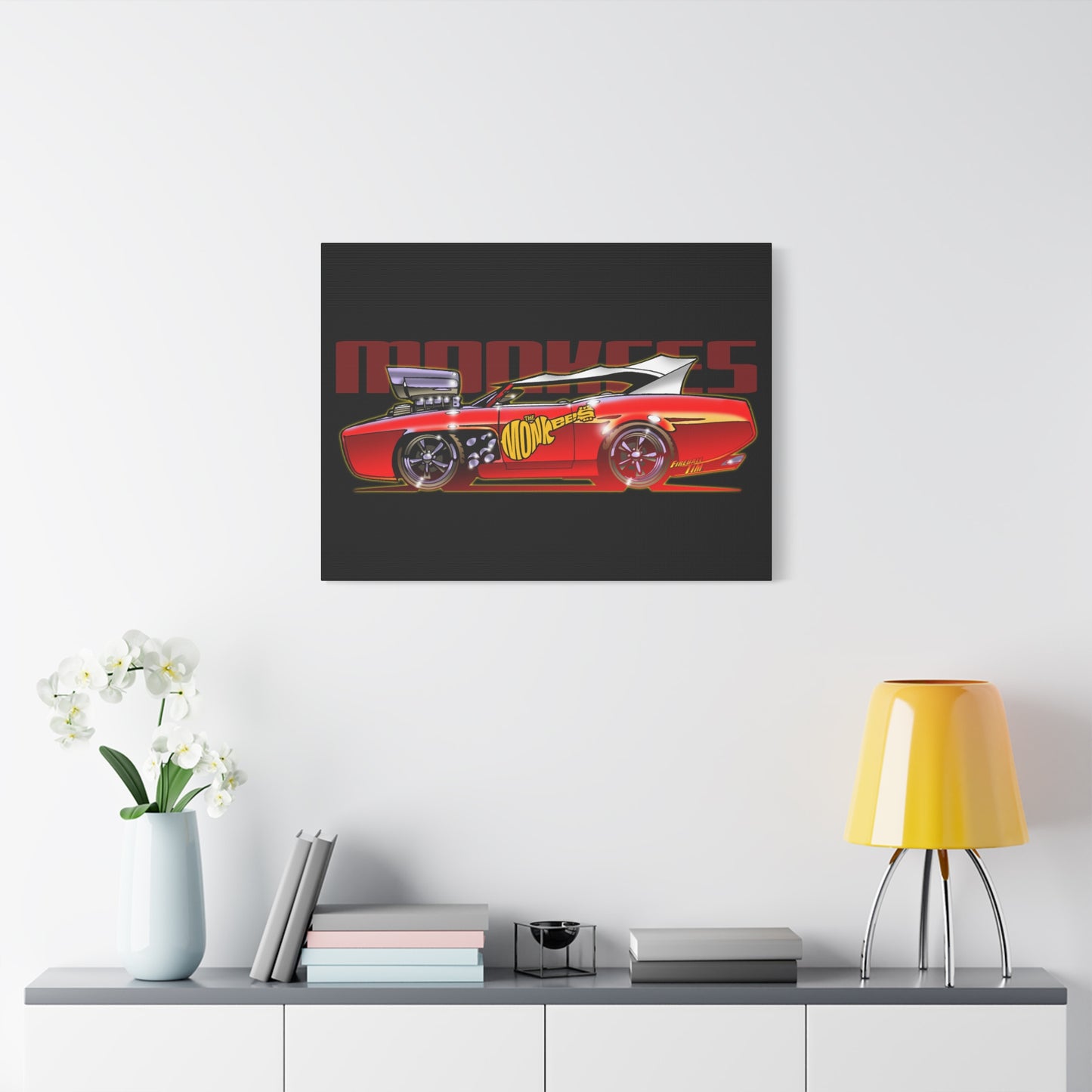 THE MONKEES Monkeemobile Fireball Canvas Art Wall Print - 11x14