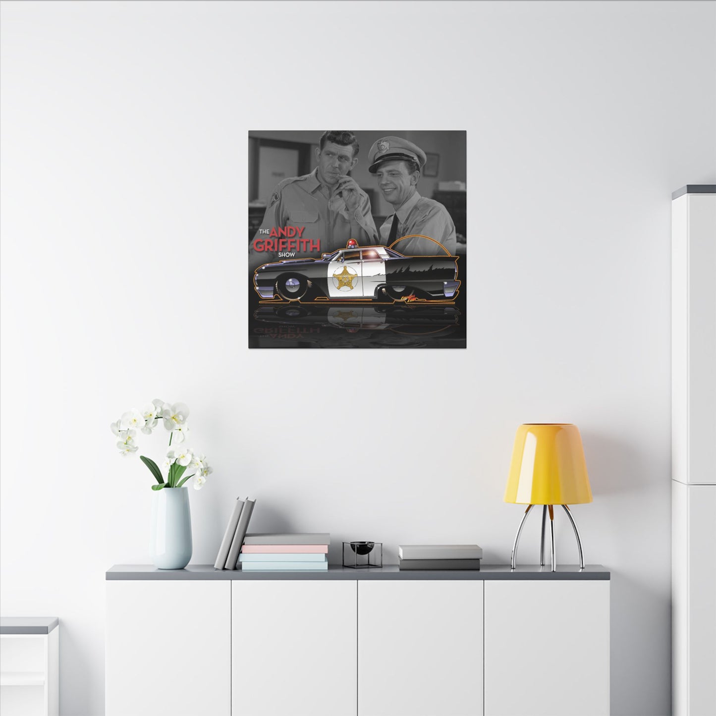 ANDY GRIFFITH SHOW 1963 Ford Galaxie Police Patrol Car Canvas Art Print - 2 Sizes