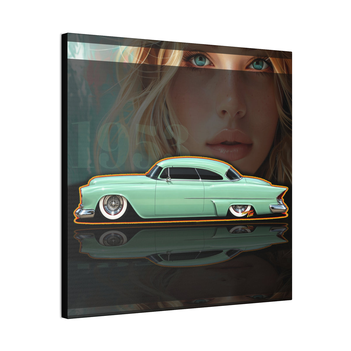 BUICK 1953 Kustom Special Collectible Fireball Art Canvas Stretched Print