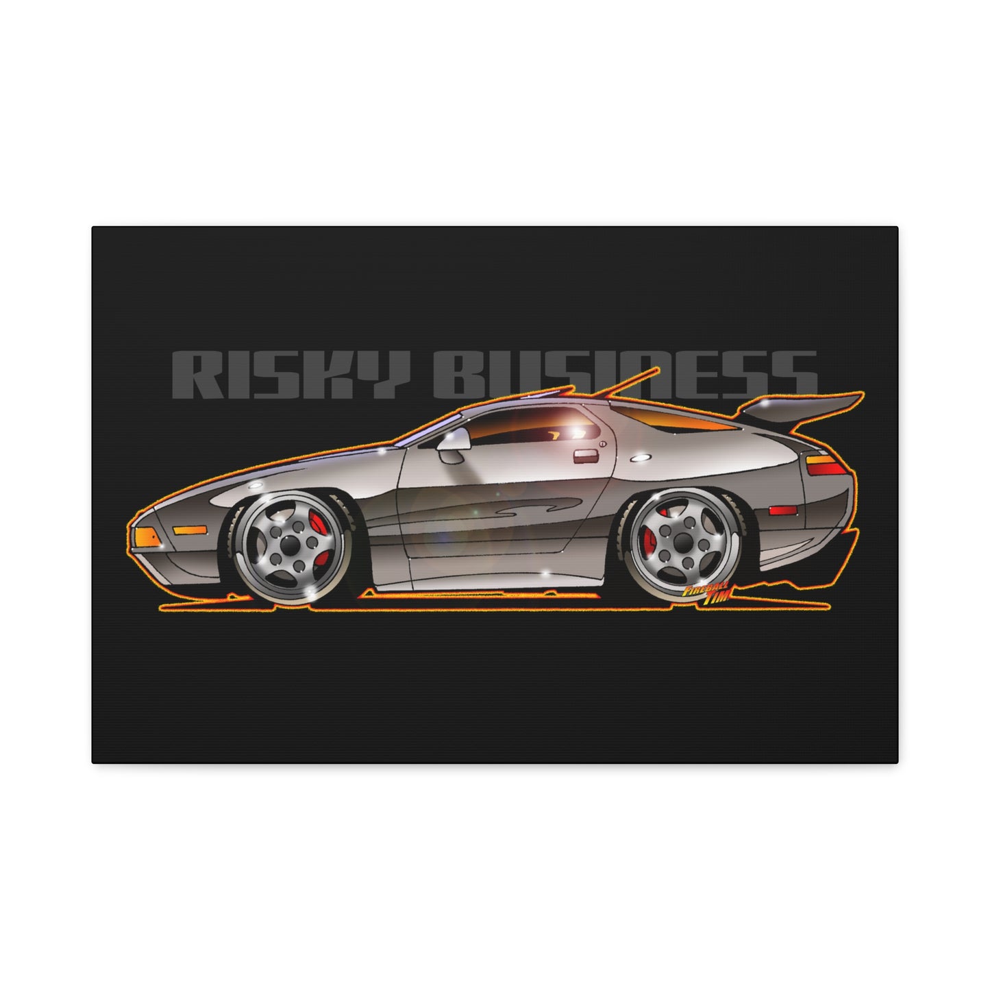 RISKY BUSINESS Porsche 928 Fireball Art Canvas Print - Sizes