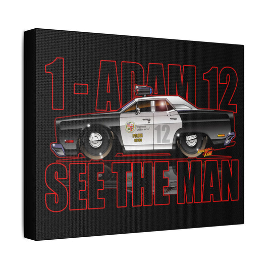 ADAM 12 1967 PLYMOUTH BELVEDERE Police Car Canvas Art Print - 11x14