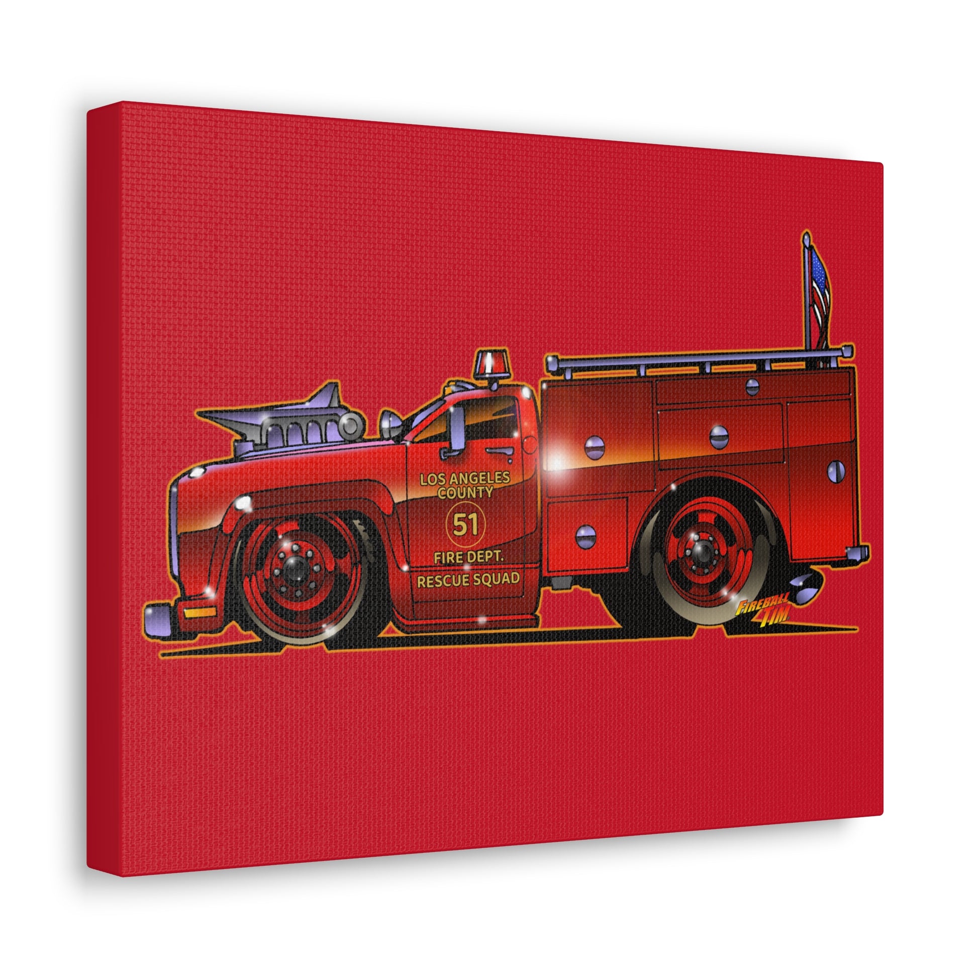 Emergency Squad 51 Canvas Print 11x14 by Fireball Tim Garage