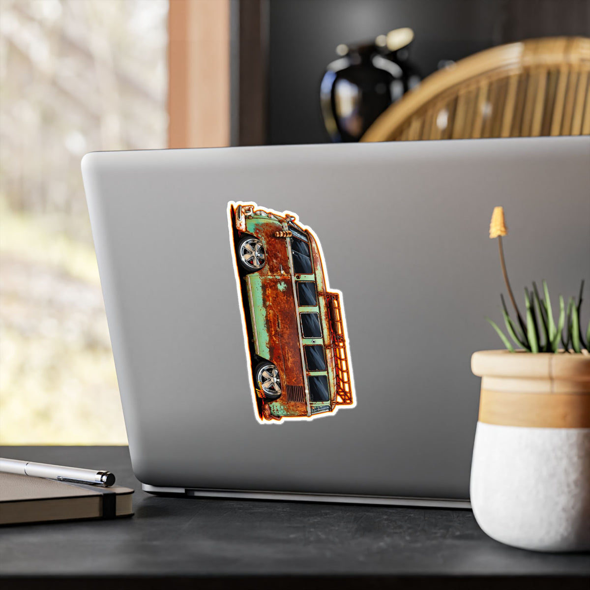 KUSTOM VW VOLKSWAGEN BUS Collectible Fireball Art Stickers in 4 Sizes