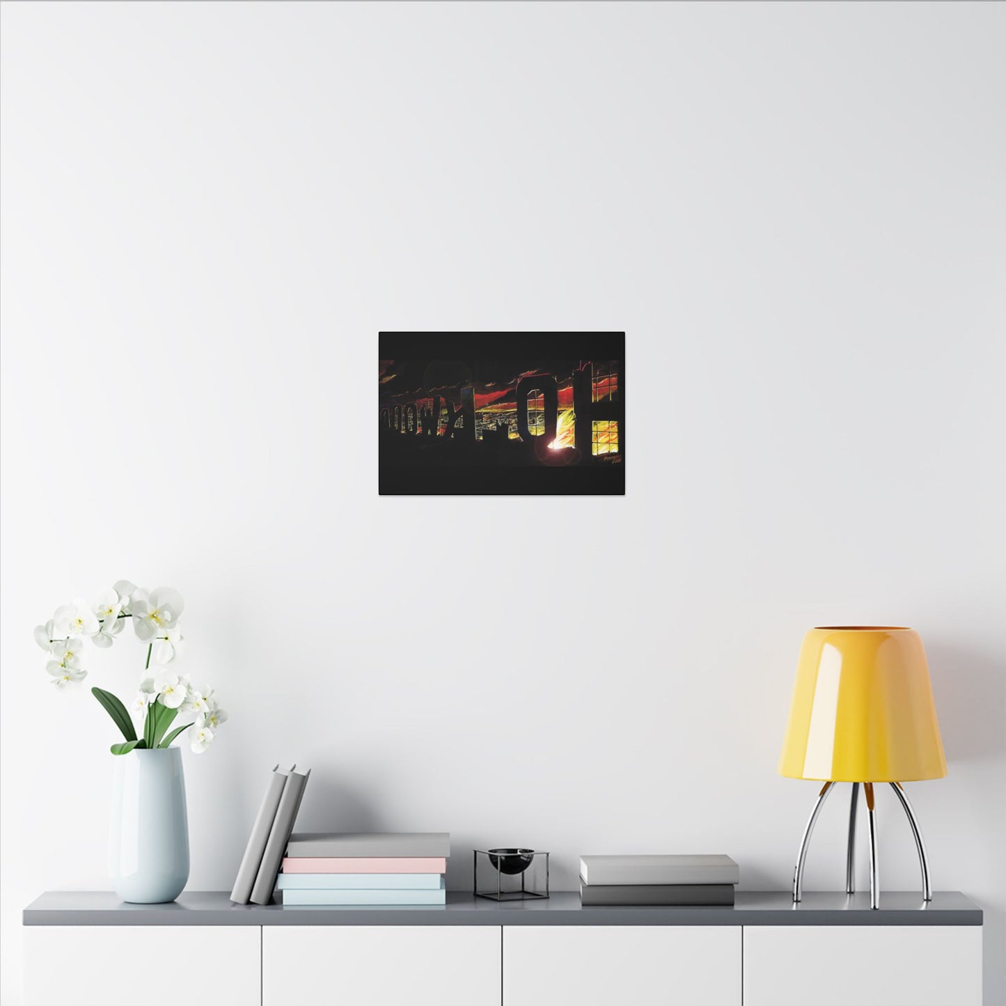 ESCAPE FROM LA Hollywood Sigh Fireball Concept Art Canvas Print