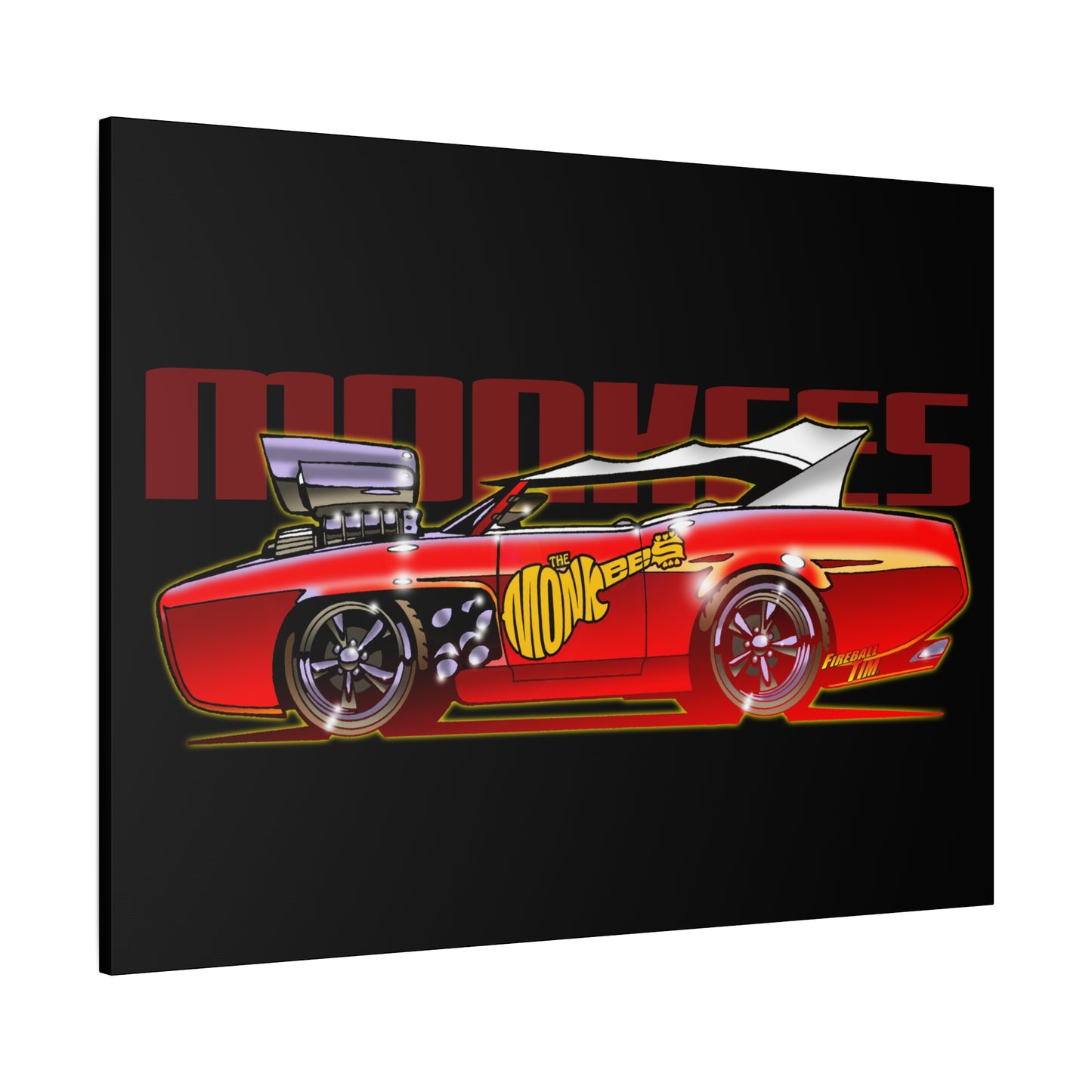 THE MONKEES Monkeemobile Fireball Canvas Art Wall Print - 11x14
