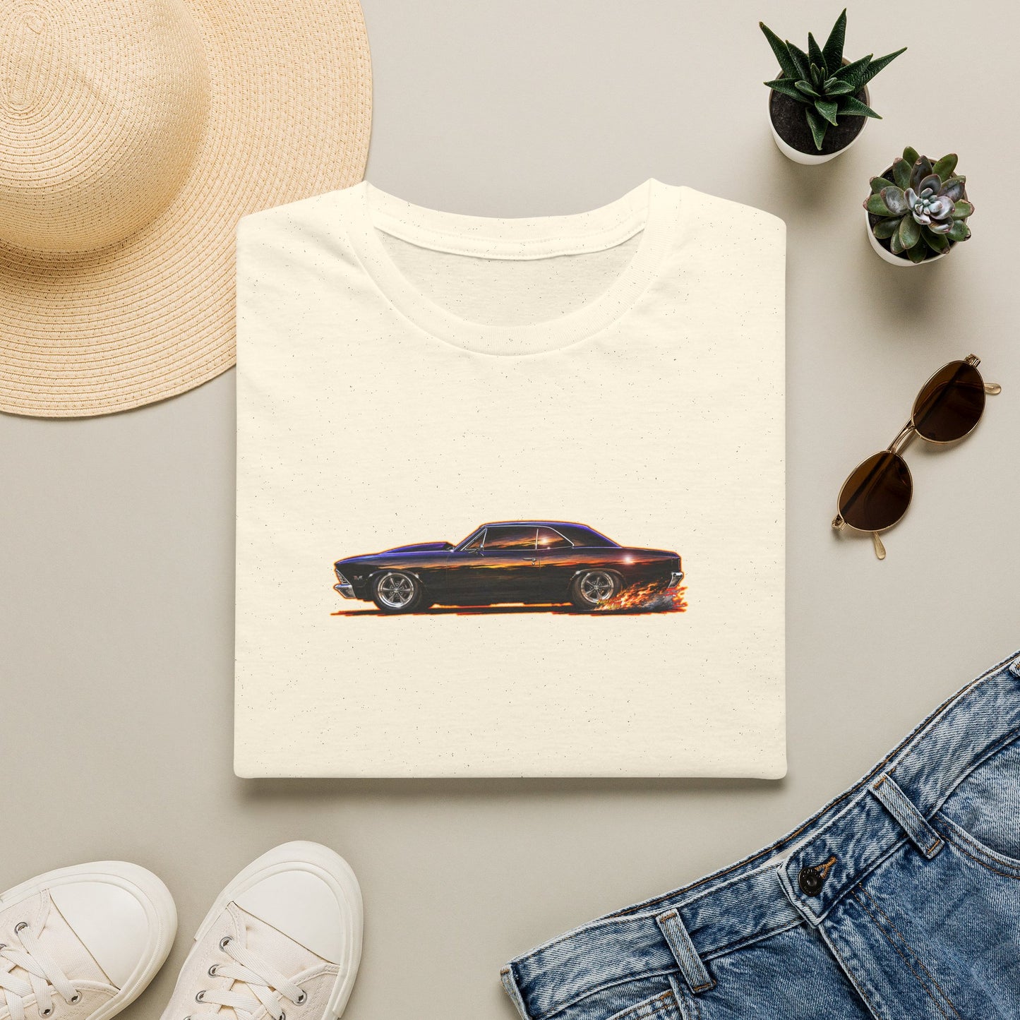 CHEVROLET CHEVY CHEVELLE 1966 Collectible Fireball Art Tee Shirt