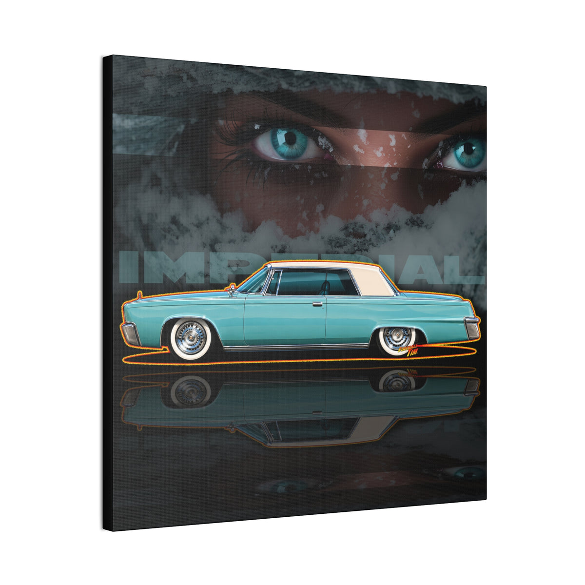 CHRYSLER IMPERIAL 1964 Collectible Fireball Art Canvas Stretched Print