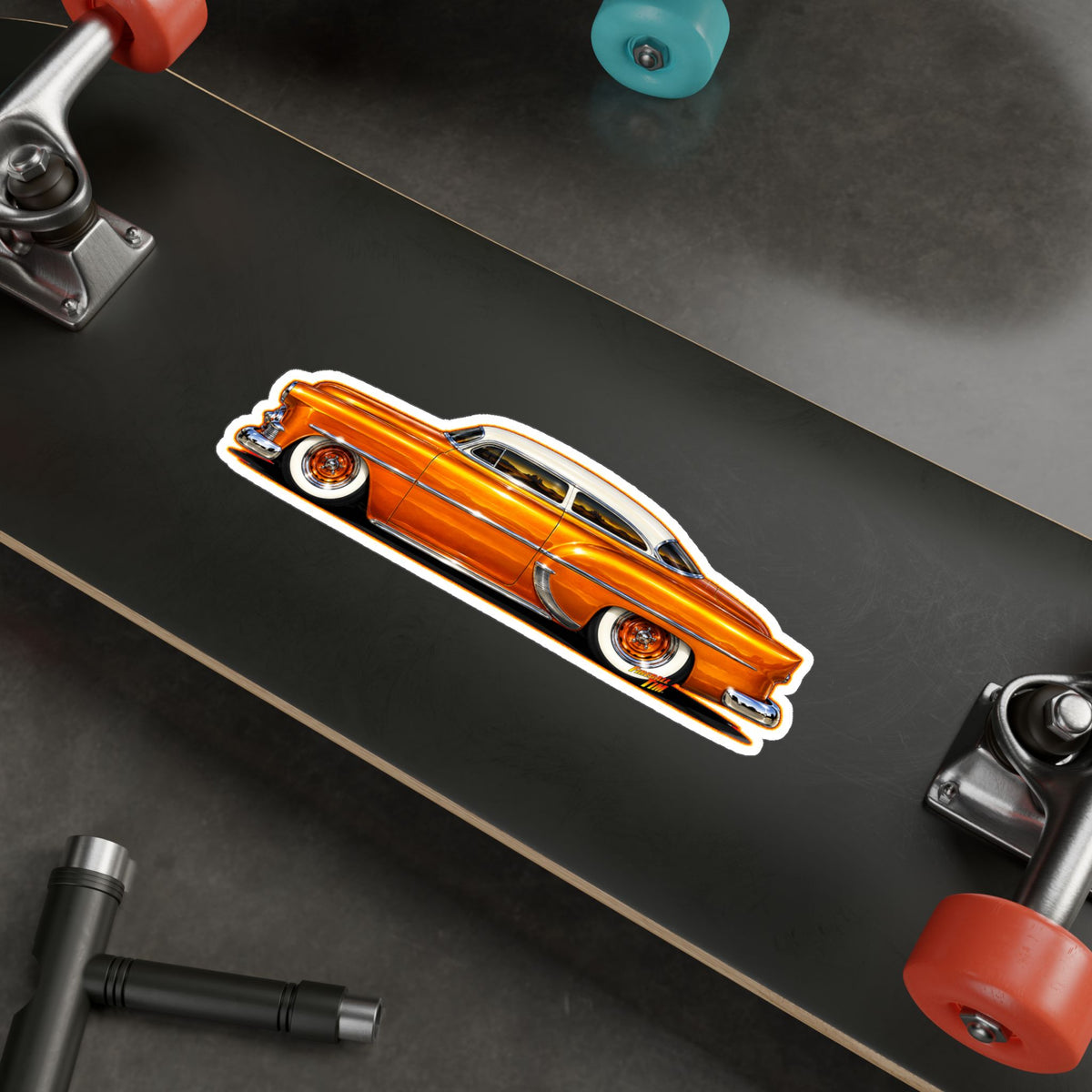 CHEVROLET KUSTOM 1953 Collectible Fireball Art Stickers in 4 Sizes