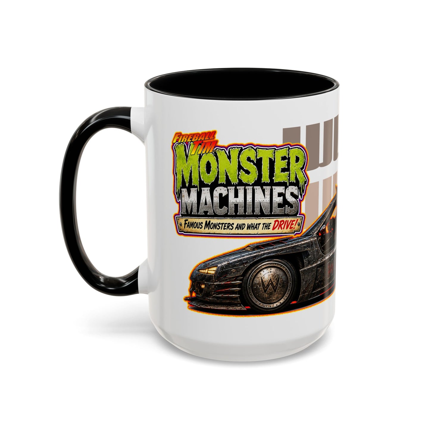 MONSTER MACHINES Wufman Halloween Collectible Fireball Art Coffee Mug - 2 Sizes