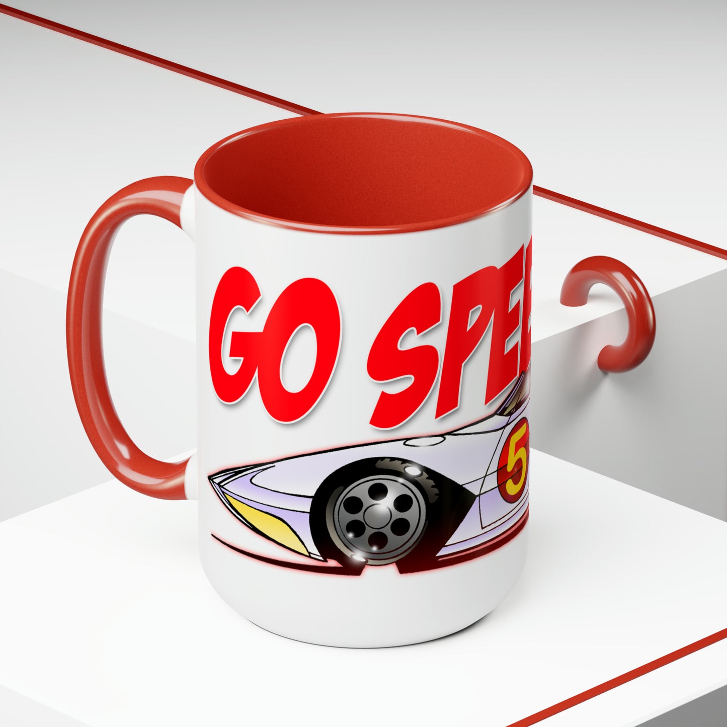 SPEED RACER MACH 5 Coffee Mug, 15oz, Speed Racer Mug, Speed Racer Coffee Cup, Mach 5, Movie Car, Movie Cars, Car Mug, Cartoon, Racer X