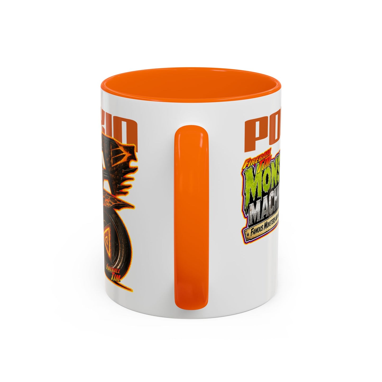 MONSTER MACHINES Halloween Power Pumpkin Collectible Fireball Art Coffee Mug - 2 Sizes