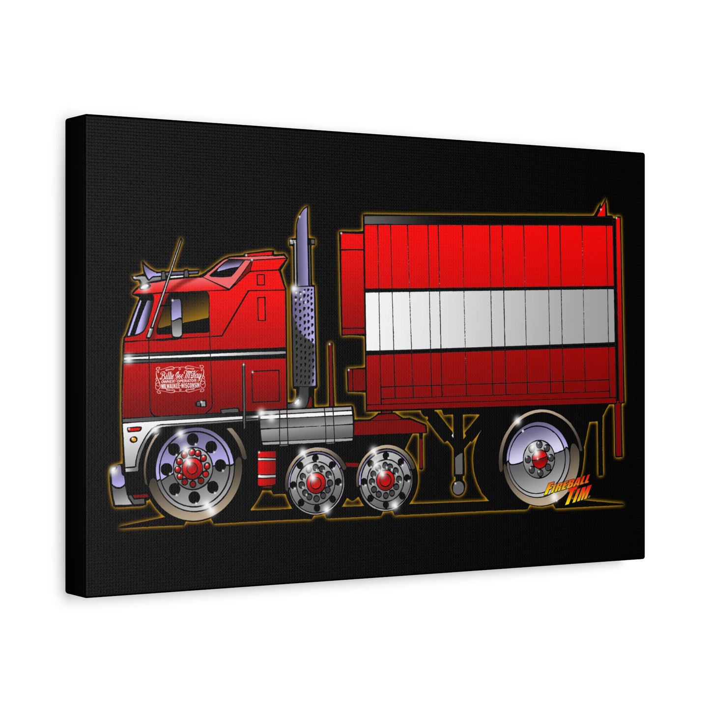 BJ AND THE BEAR TV Show Semi Truck Canvas Art Wall Print - 11x14