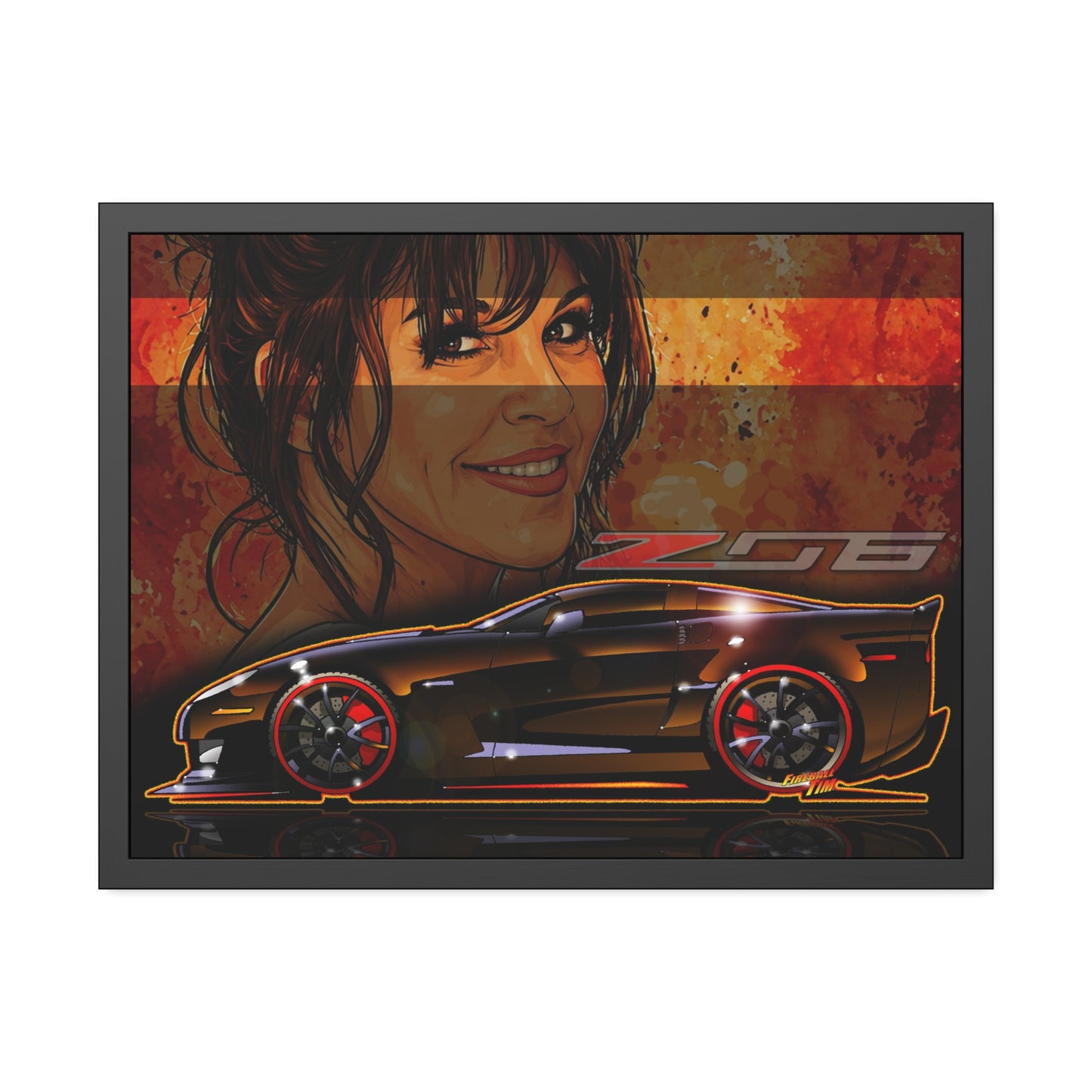 CORVETTE Z06 2012 100th Anniversary Framed Poster