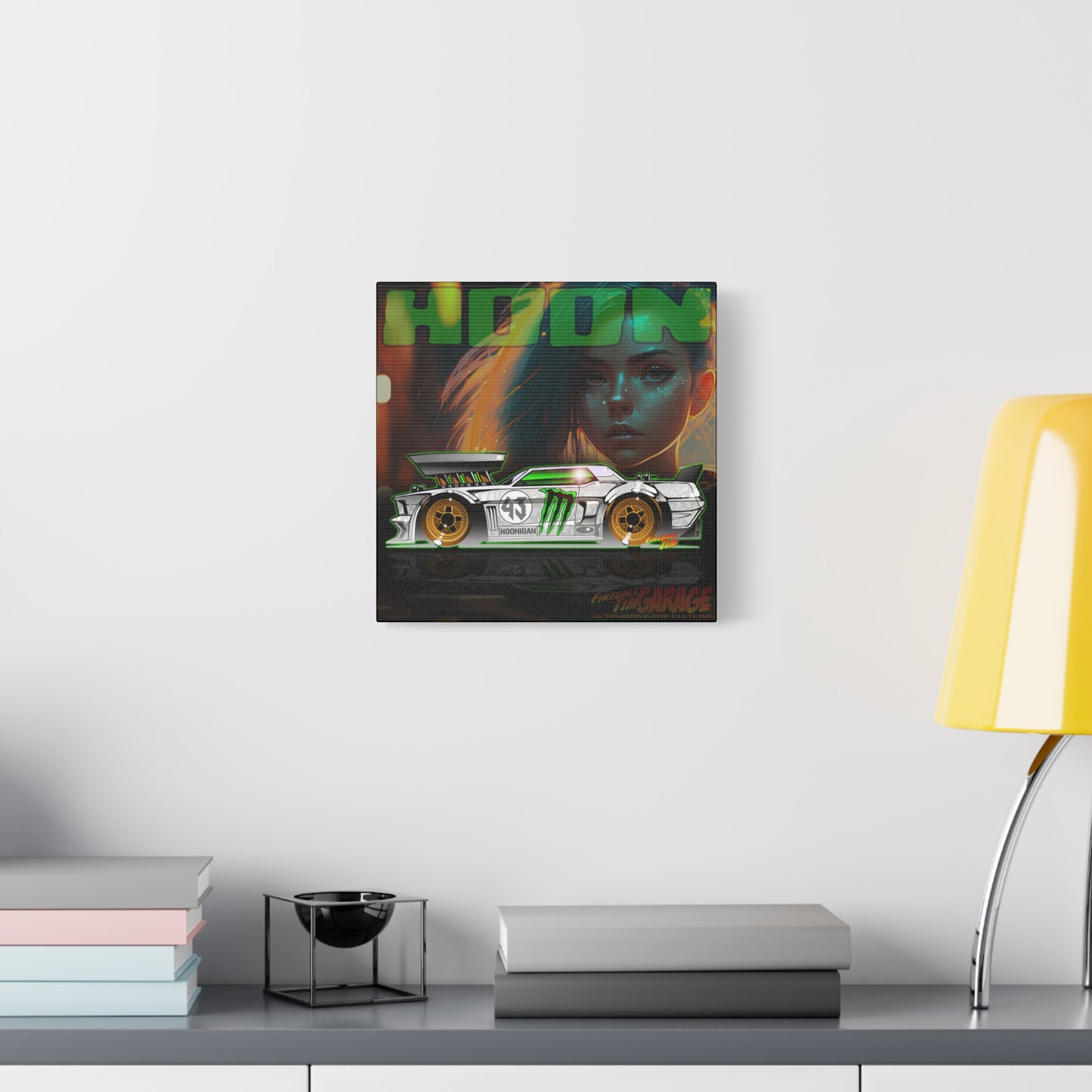 HOONIGAN FORD MUSTANG 43 Ken Block Tribute Canvas Art Wall Print - 12x12