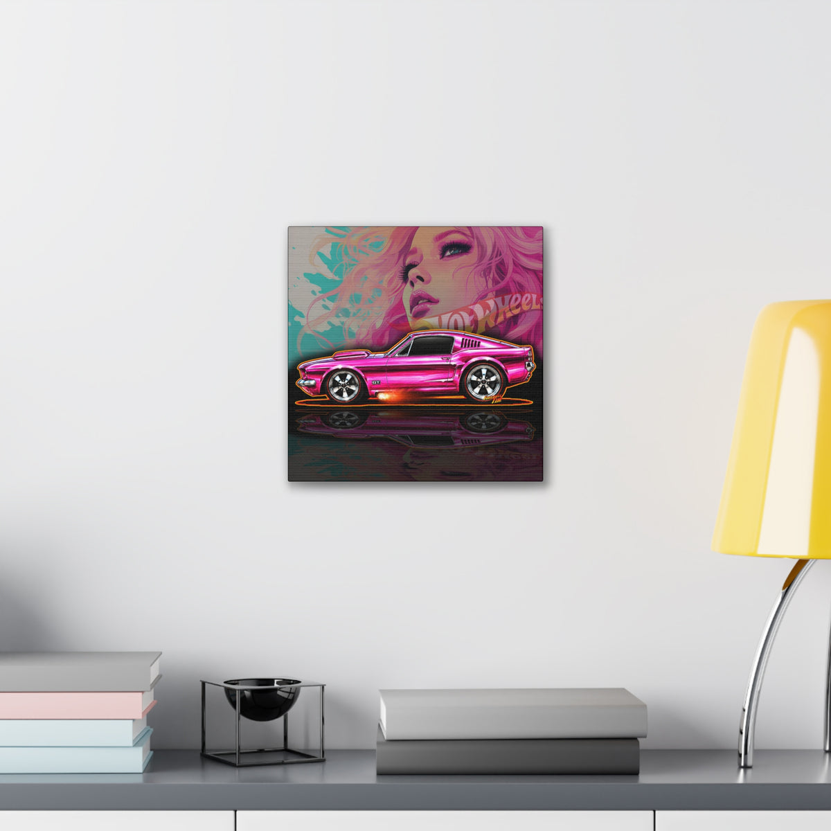 HOT WHEELS Sweet 16 MUSTANG GT Collectible Fireball Art Canvas Stretched Print