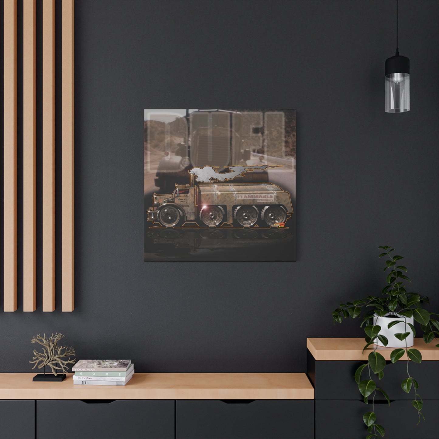 DUEL Killer Movie Truck Fireball Art Canvas Print - Sizes