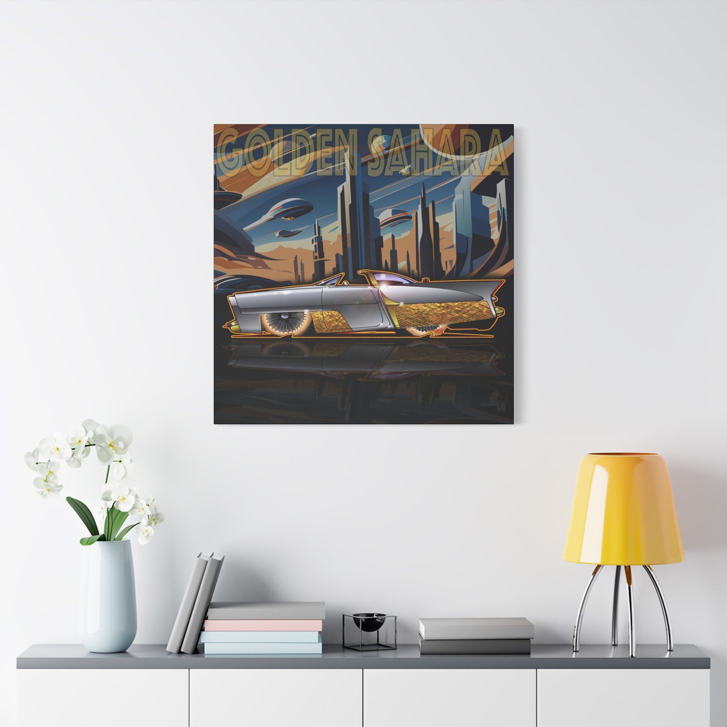 GOLDEN SAHARA Custom Concept Car Fireball Art Canvas Art