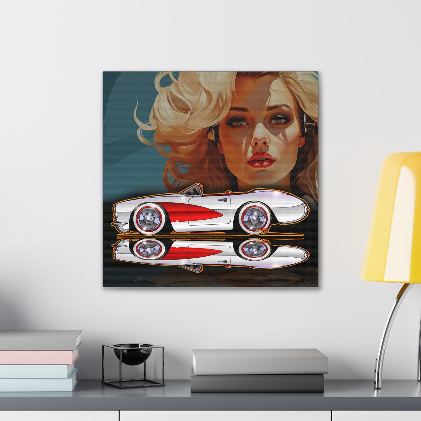 Copy of CORVETTE 1957 Collectible Fireball Art Canvas Print 2