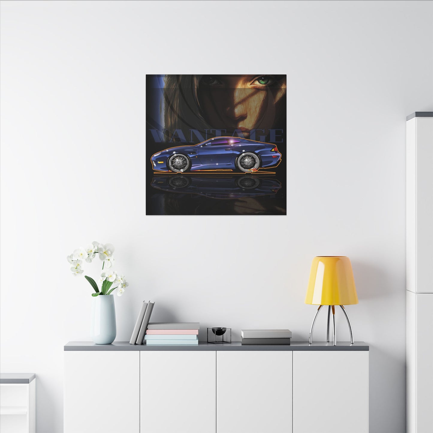 ASTON MARTIN VANTAGE 2001 Fireball Art Canvas Print
