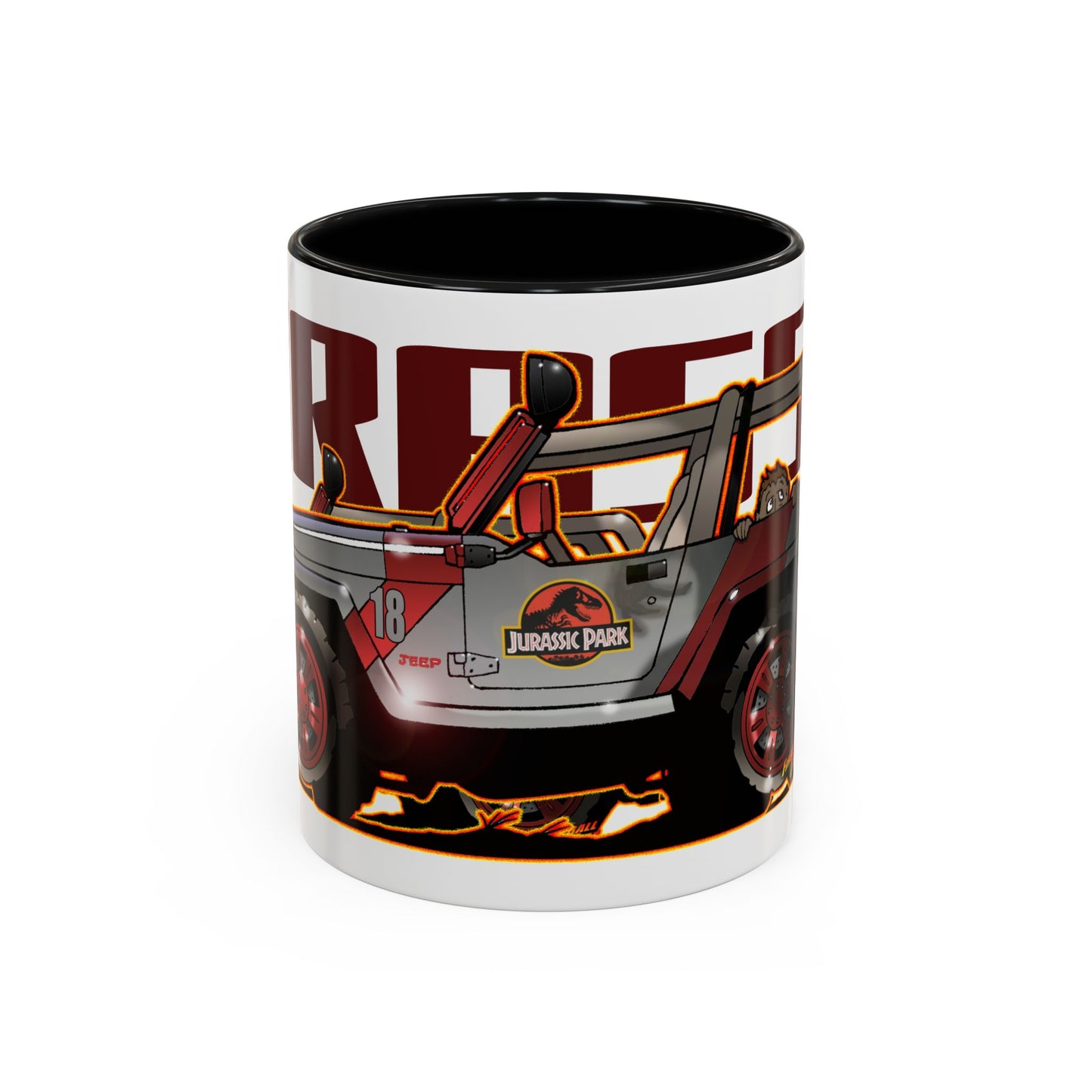 JURASSIC PARK JEEP Collectible Coffee Mug - 2 Sizes Adventure - Perfect for Dinosaurs Fans, Unique Retro Gift, Morning Coffee, Movie Lovers