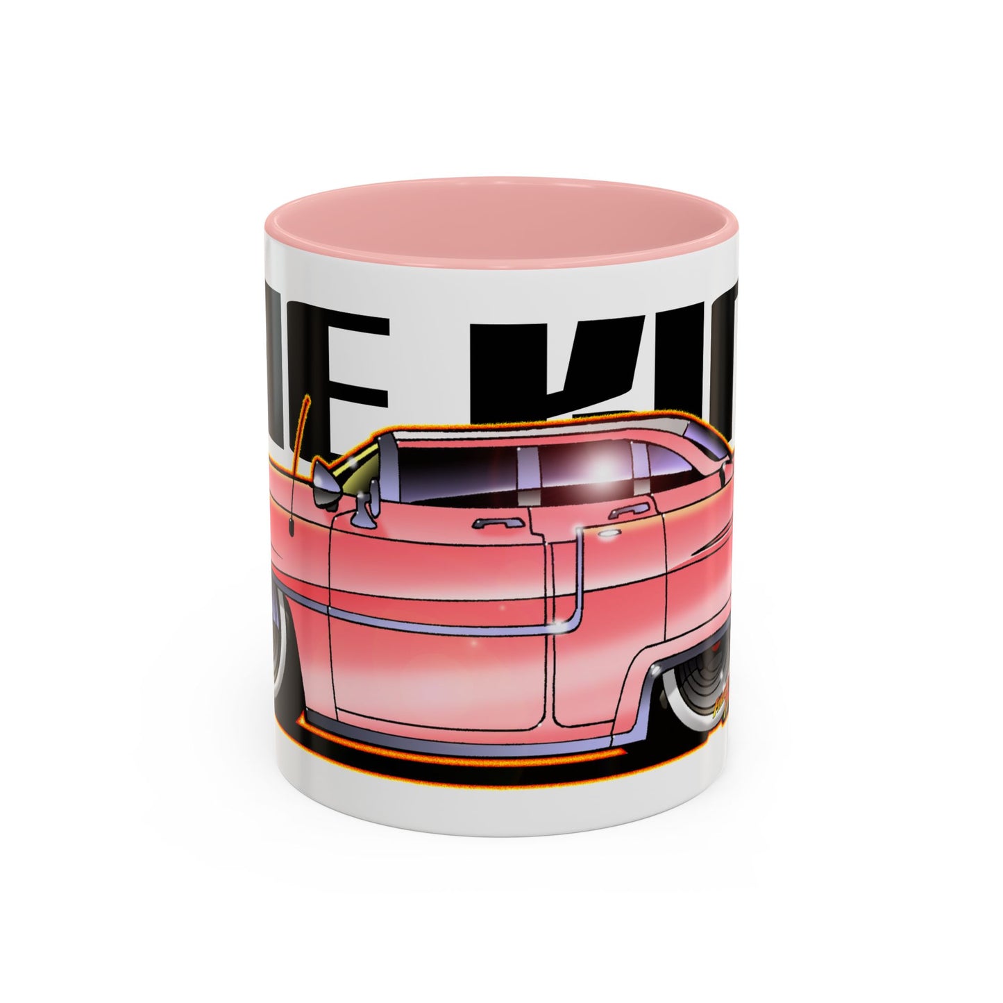 ELVIS THE KING PINK 1955 CADILLAC Fireball Art Coffee Mug - 2 Sizes