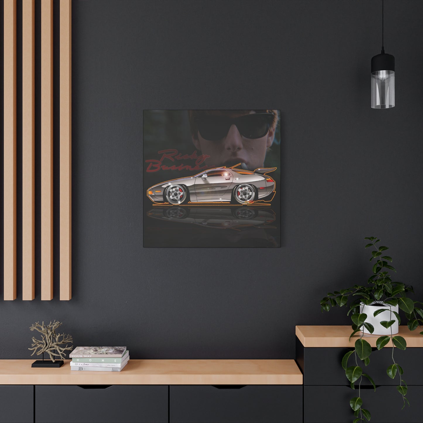 RISKY BUSINESS Porsche 928 Fireball Art Canvas Print - Sizes