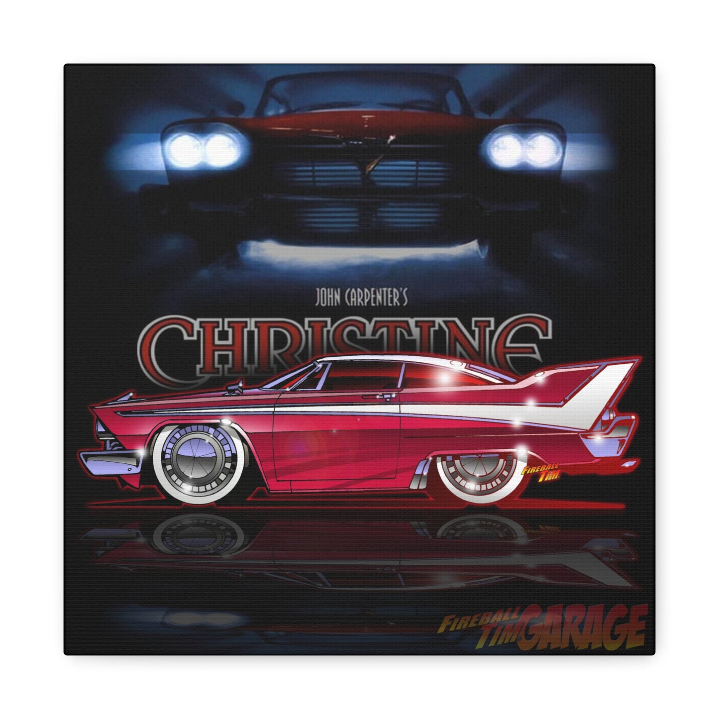 CHRISTINE Movie Car 1958 Plymouth Fury Concept Art Canvas MASTERPRINT 3 Sizes