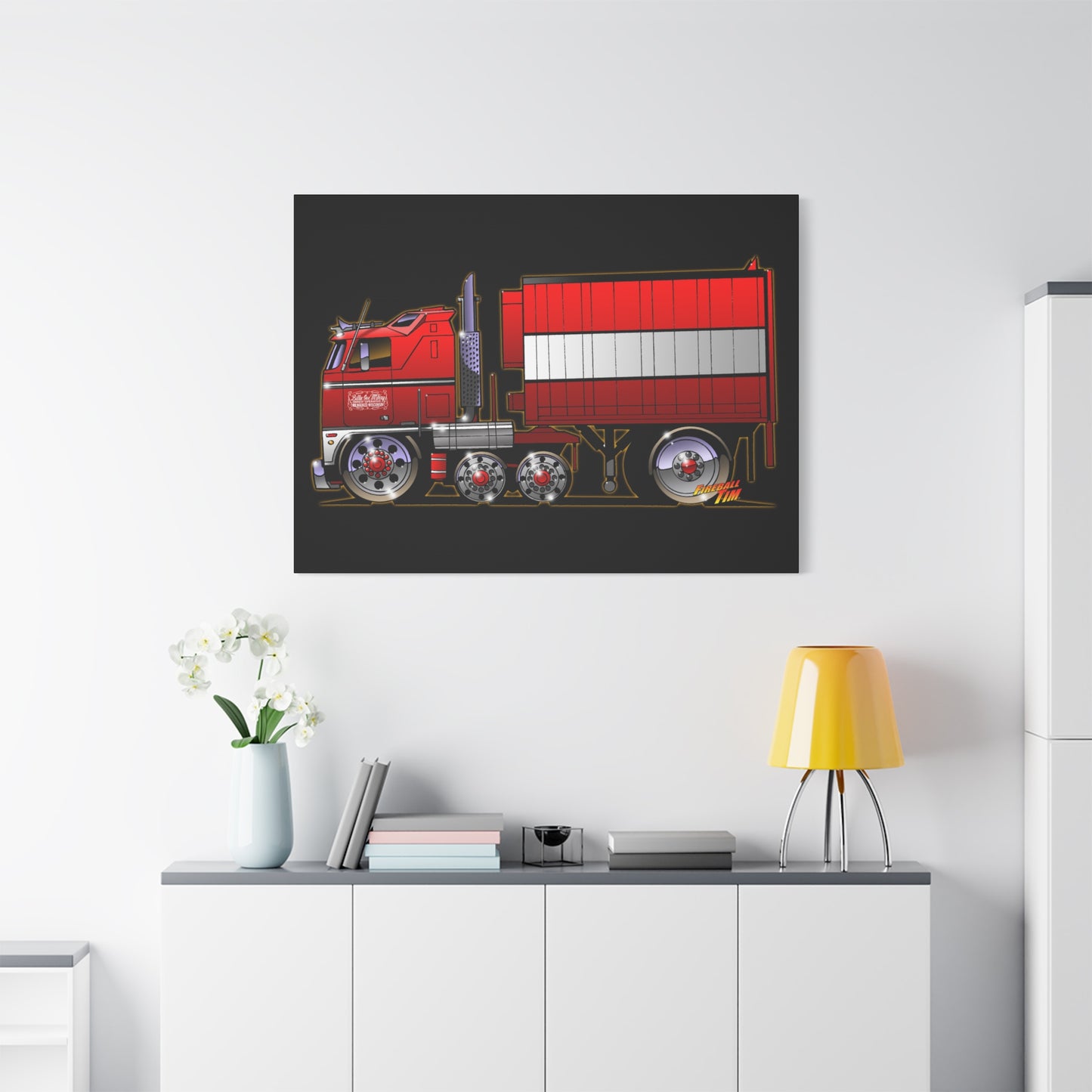 BJ AND THE BEAR TV Show Semi Truck Canvas Art Wall Print - 11x14