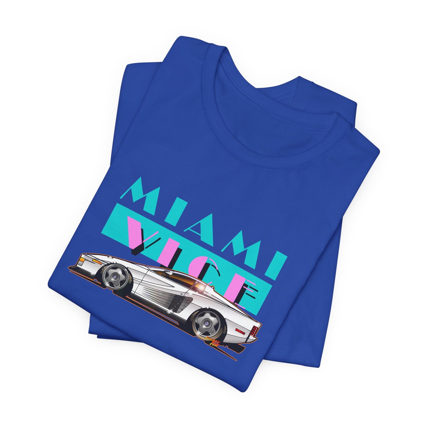 MIAMI VICE FERRARI TESTAROSSA TV Show Short Sleeve Tee 12 Colors