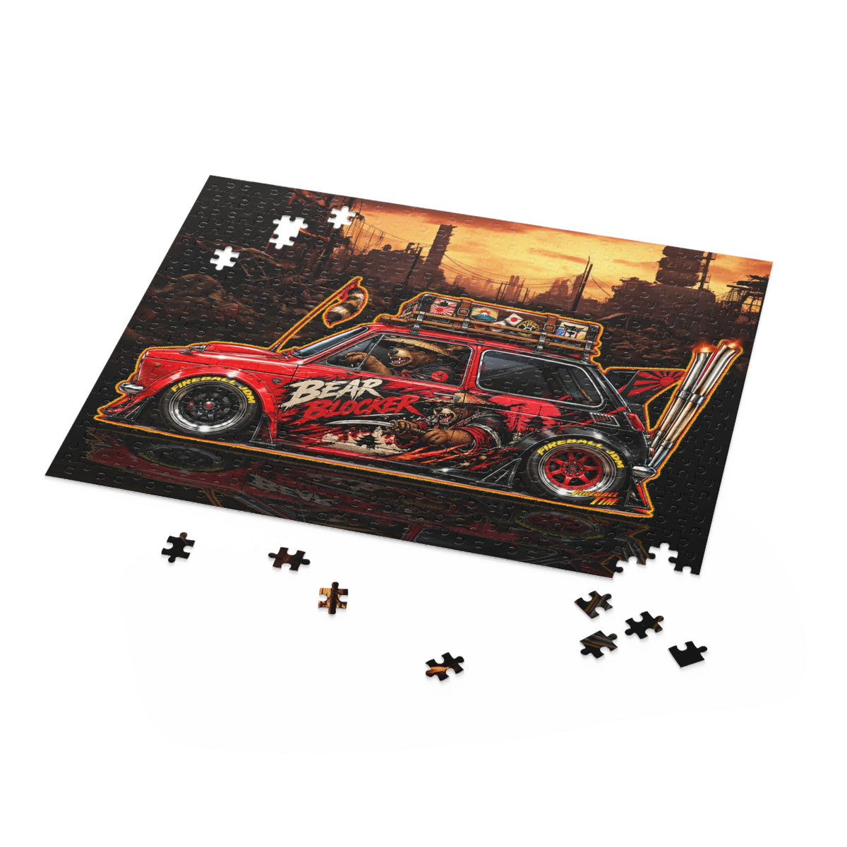 JDM 1967 HONDA 600 Collectible Fireball Art Jigsaw Puzzle — Retro Japanese Cars (120/252/500‑Piece)