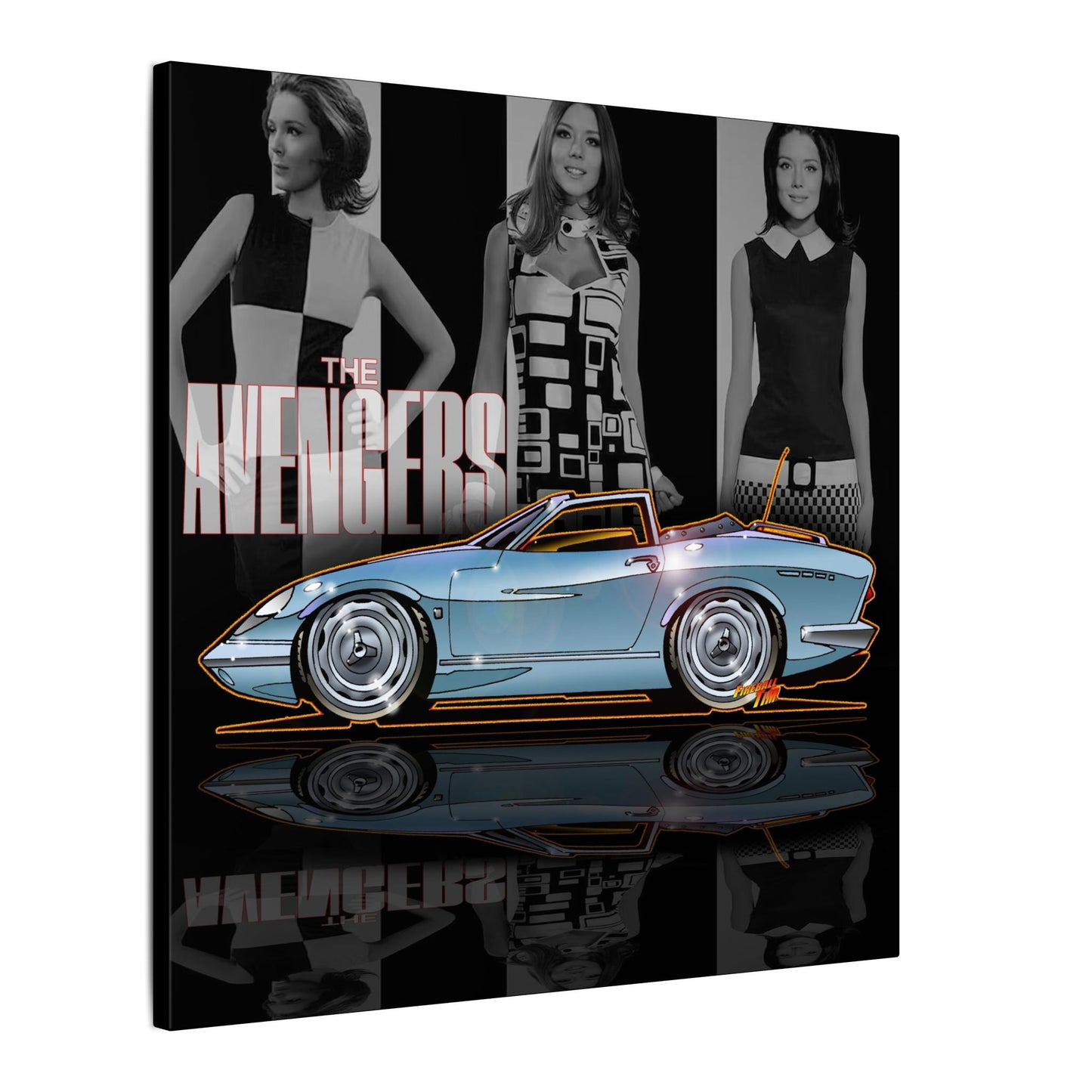 THE AVENGERS TV Show Emma Peel Lotus Elan Canvas Art Print