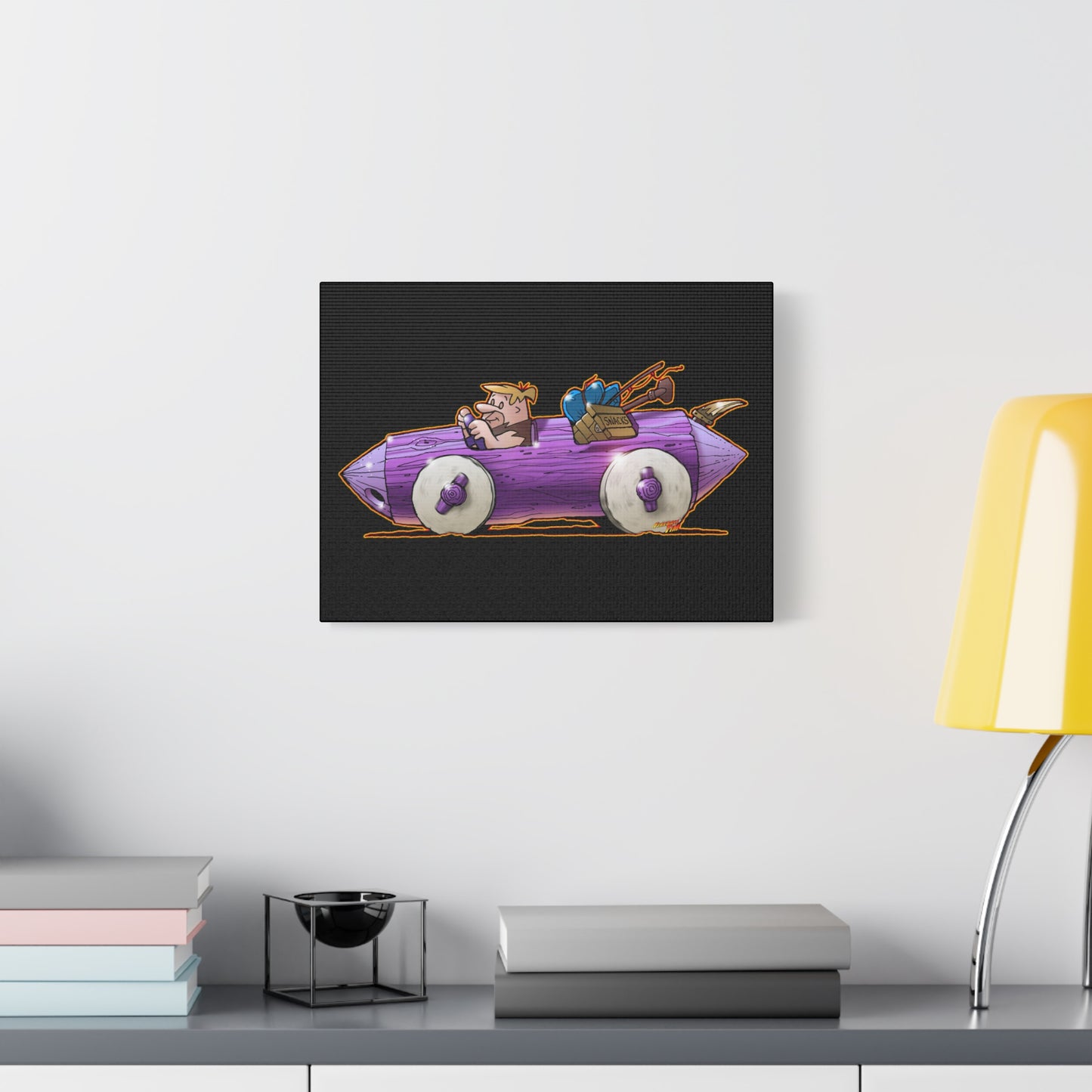 FLINSTONES BARNEY RUBBLE Fireball Art Canvas Wall Print - Multiple Sizes