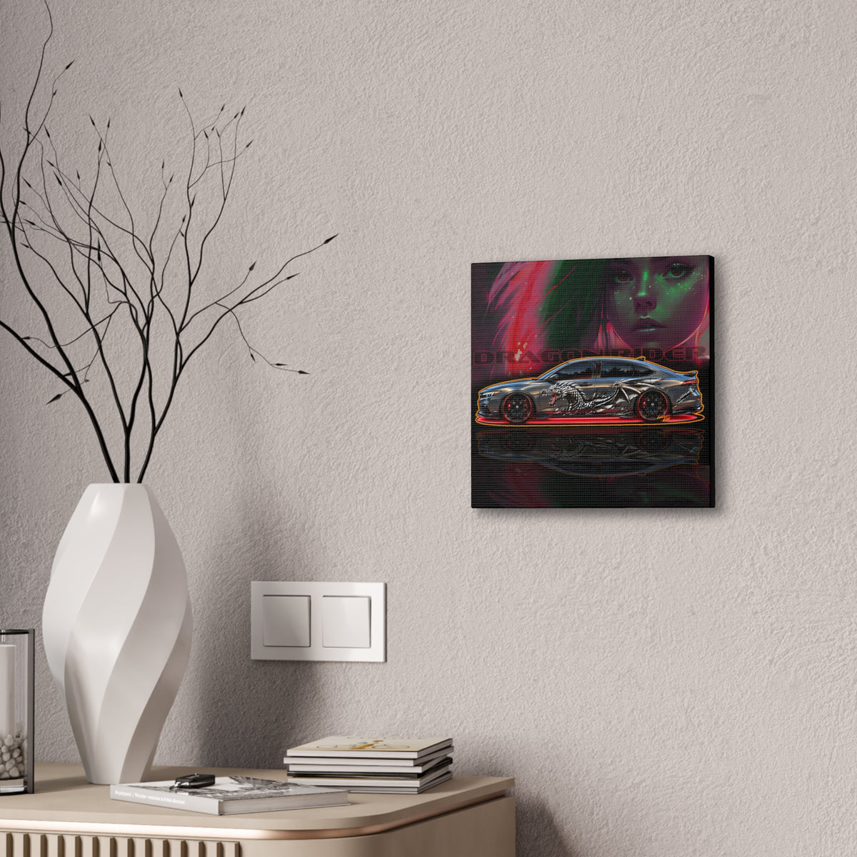 HONDA ACCORD 2025 Dragon Rider Collectible Fireball Art Canvas Stretched Print