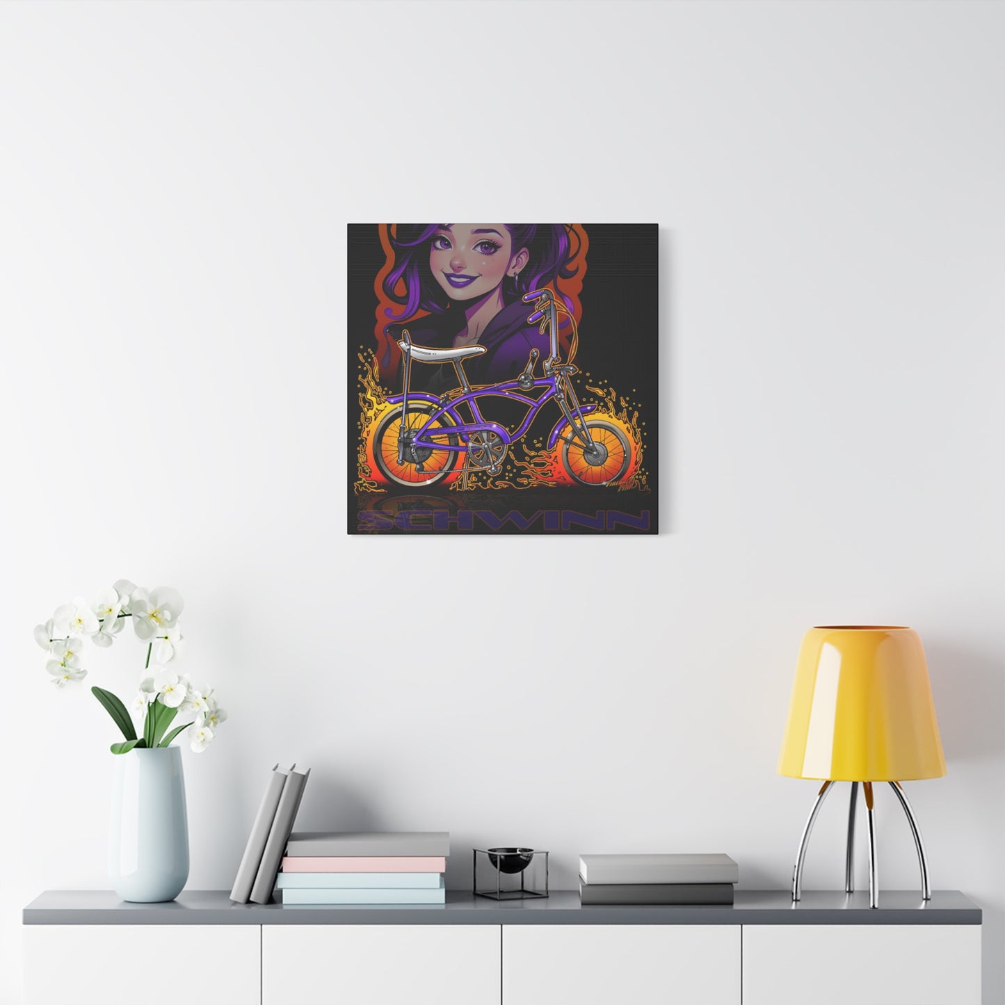 SCHWINN BIKE Grape Crush Fireball Art Canvas Print