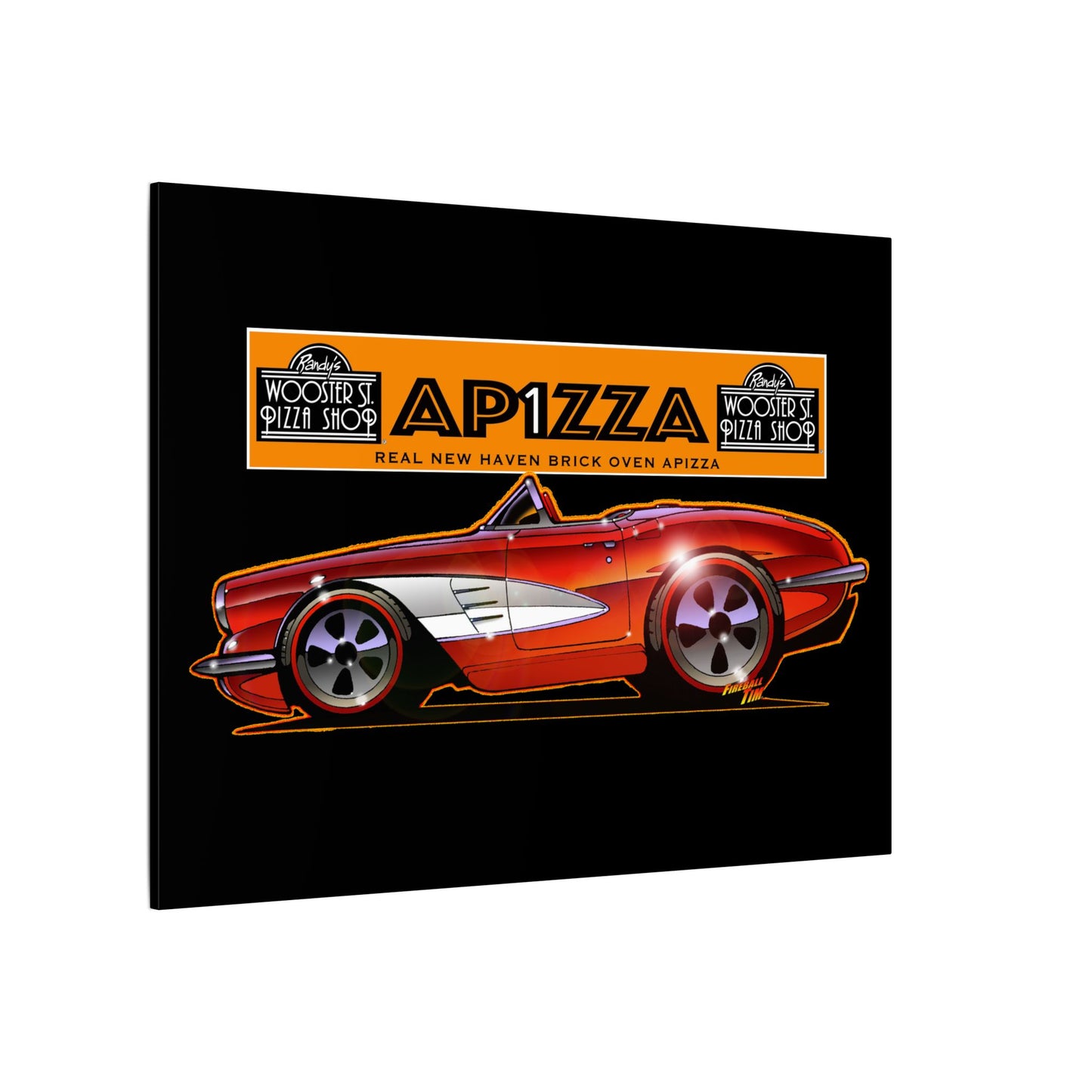 CORVETTE 1958 APIZZA 1 Fireball Art Canvas Print
